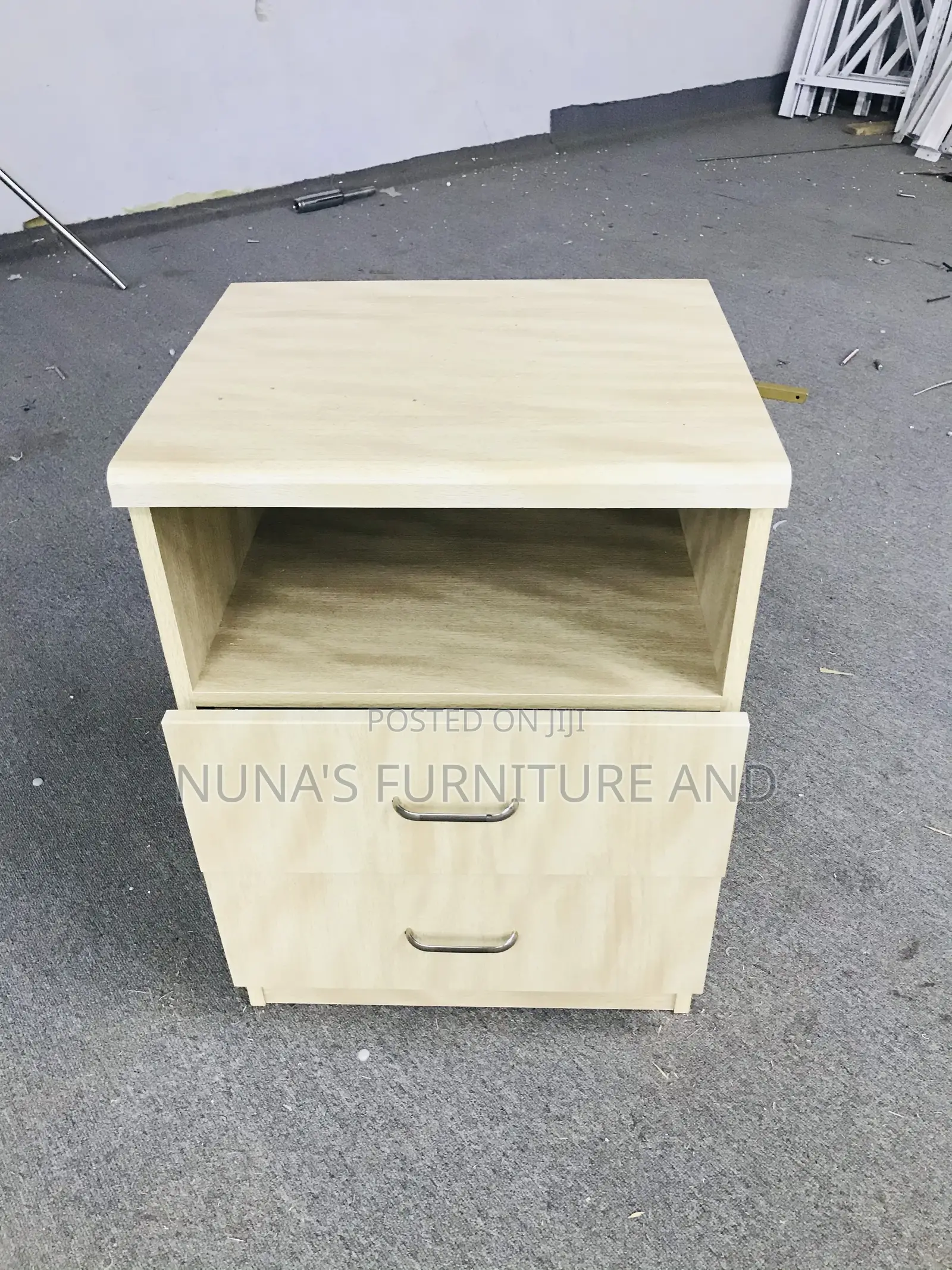 Modern Wooden Nightstand With 2 Drawers