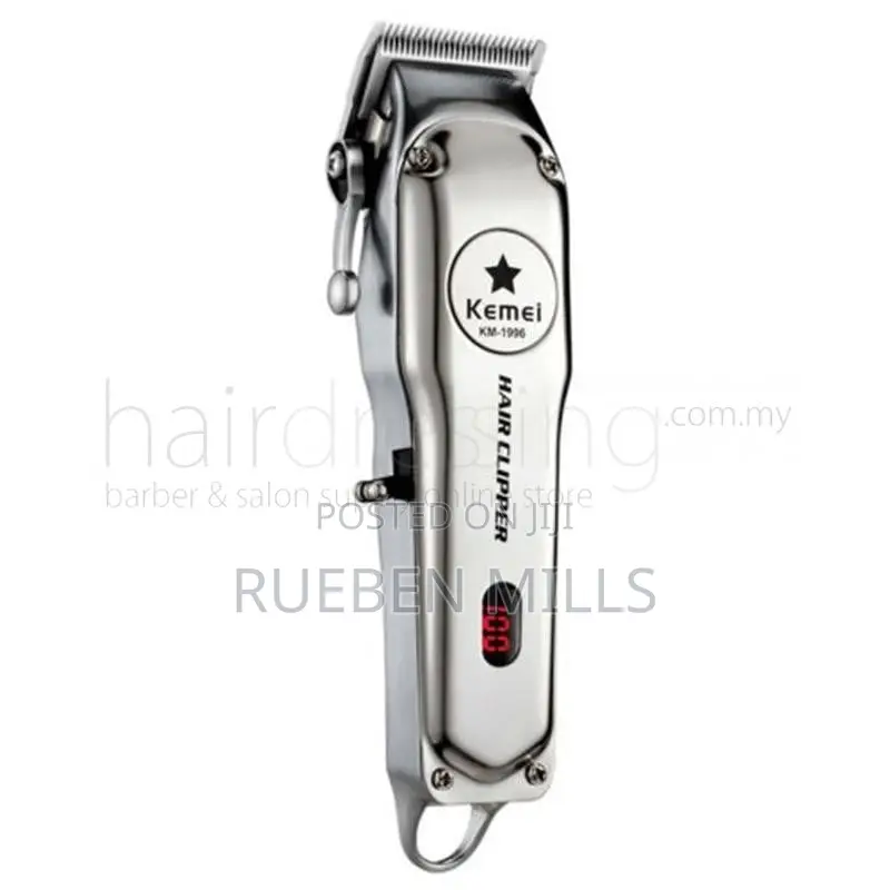 Silver All Metal Cordless Chargeable Kemei Barbering Machine