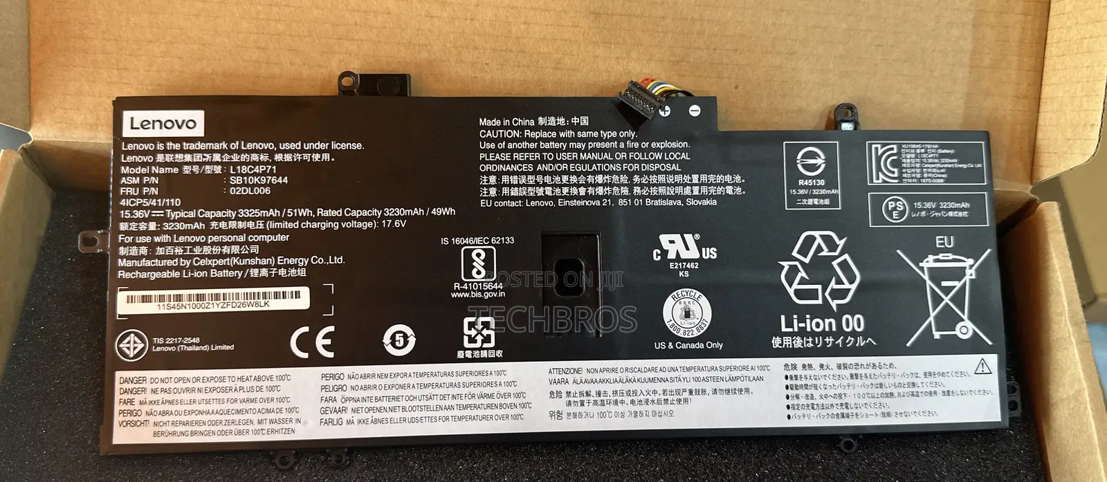 Lenovo X1carbon 7/8th Gen Battery L18c4p71/L