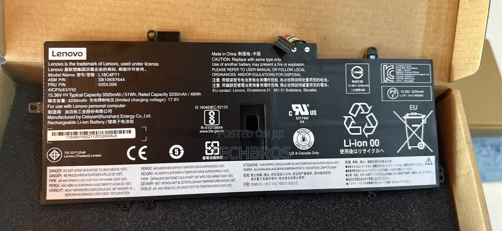 Lenovo X1carbon 7/8th Gen Battery L18c4p71/L