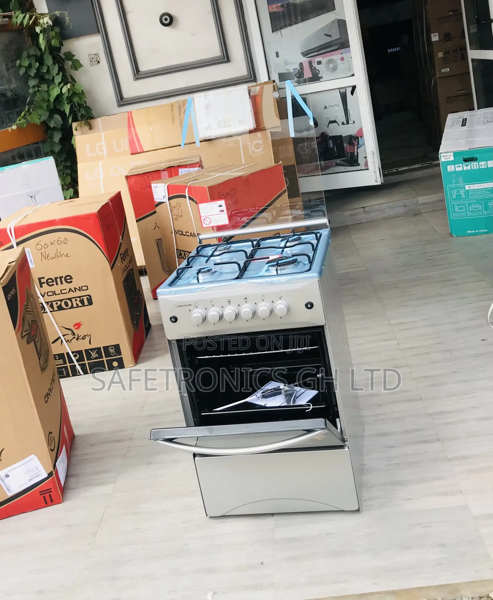 Auto Ignition Rotisserie Volcano 4 Gas 50x50 Oven Withgrill