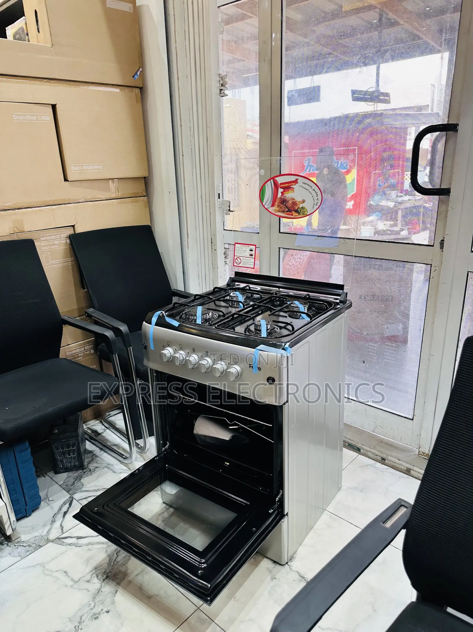 60/60 Gas Sliver Stove 4burner 4burner Oven Grill Ferre