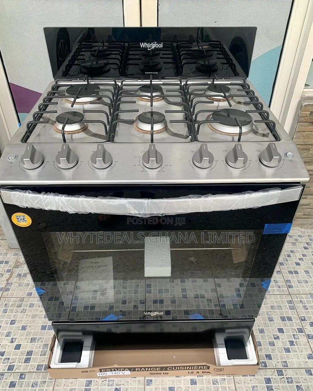 Whirlpool 90×60 6-Burners Italian Gas Cooker-Oven Grill