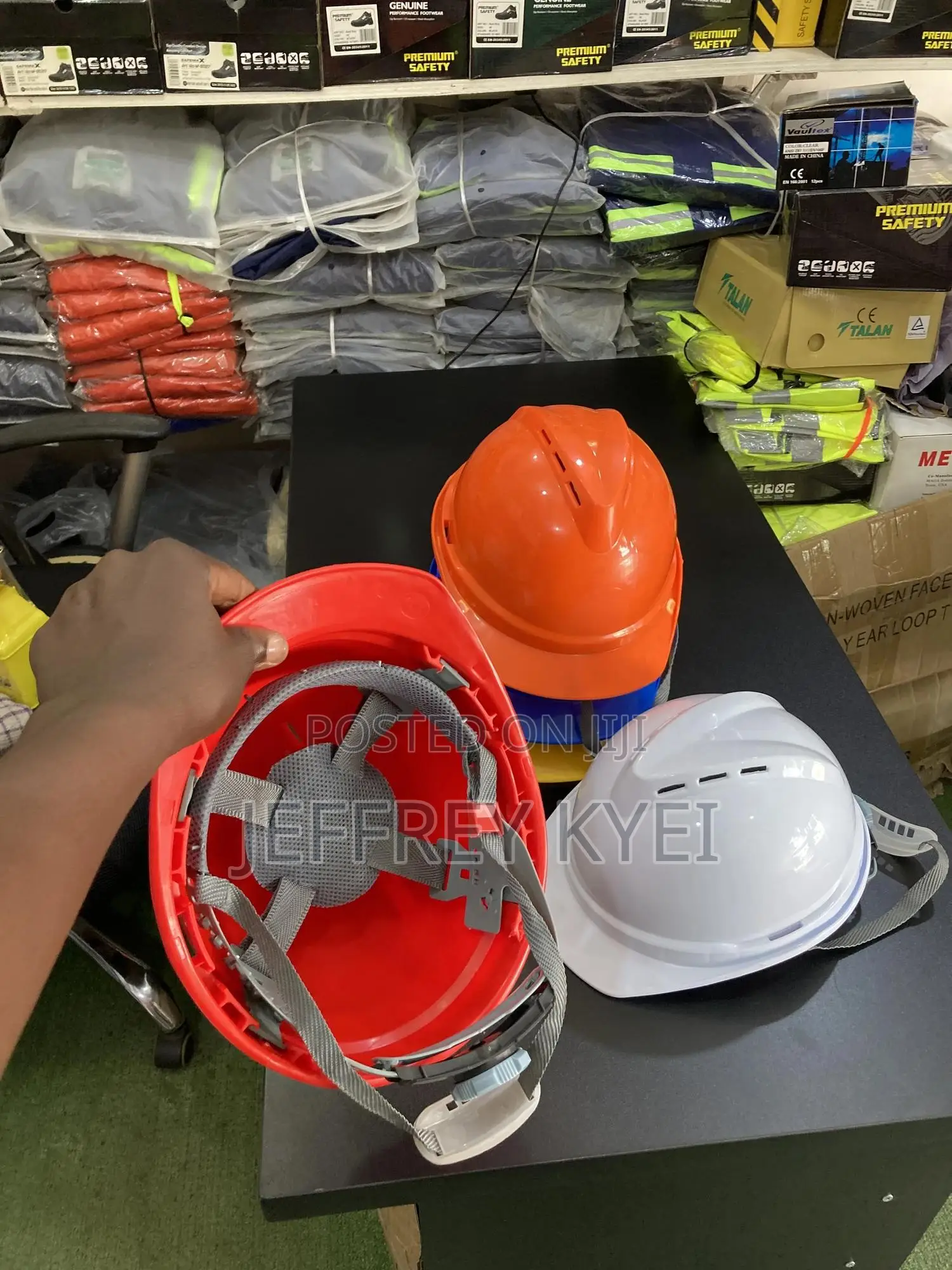 Safety Vent Helmet With Chin Straps