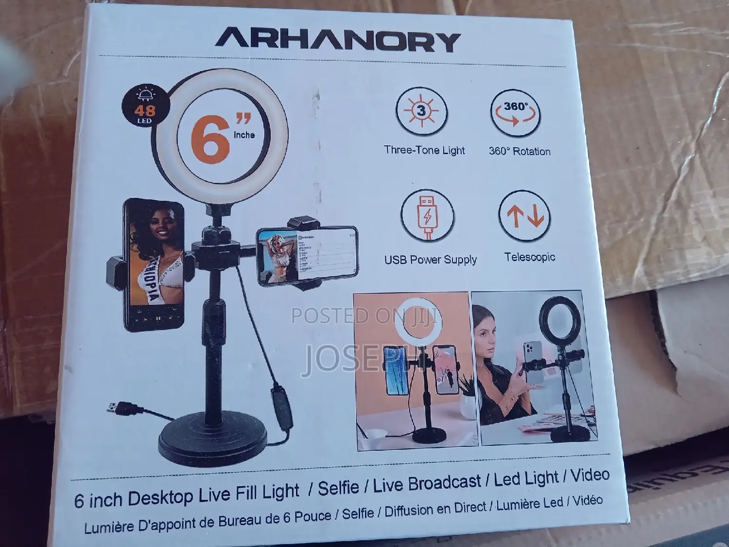 6 Inches Ring Light With 2 Phone Holder Tiktok Live