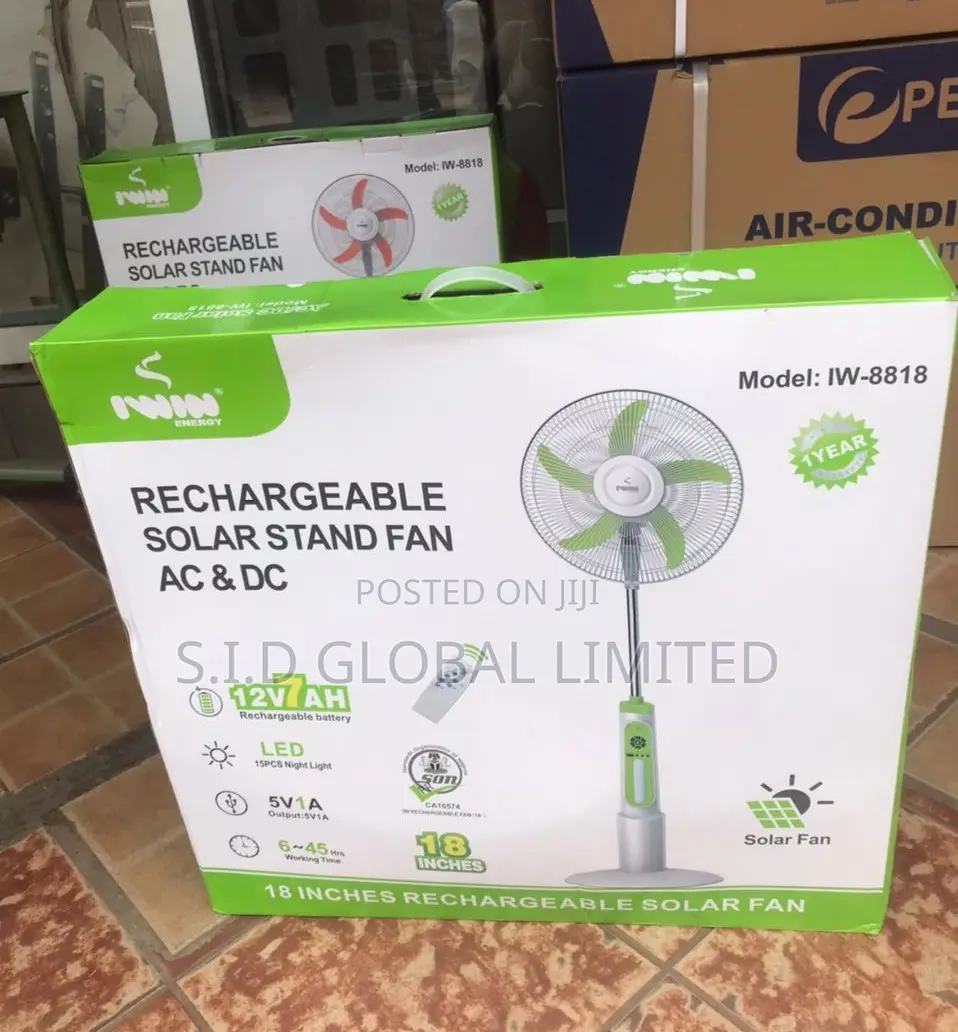 Super Glamorous Iwin Rechargeable Solar Standing Fan