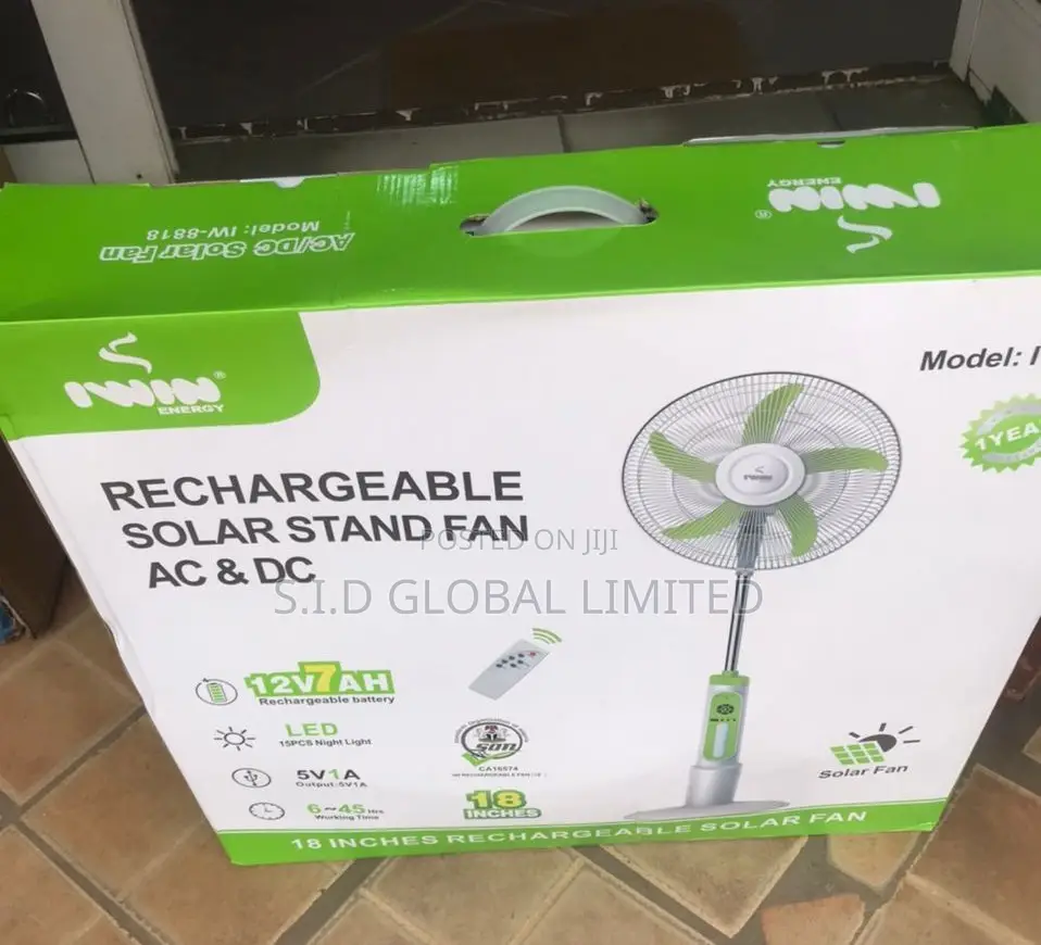 Amazing Iwin Rechargeable Solar Stand Fan