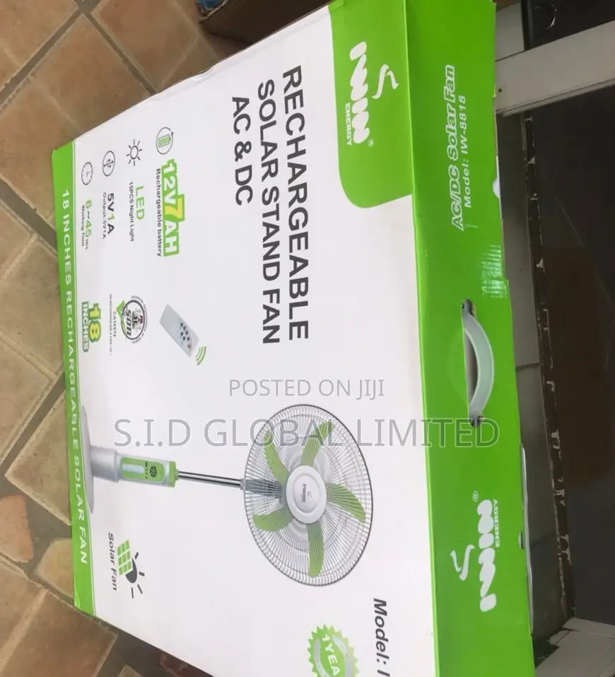 Amicable Iwin Solar Rechargeable Stand Fan