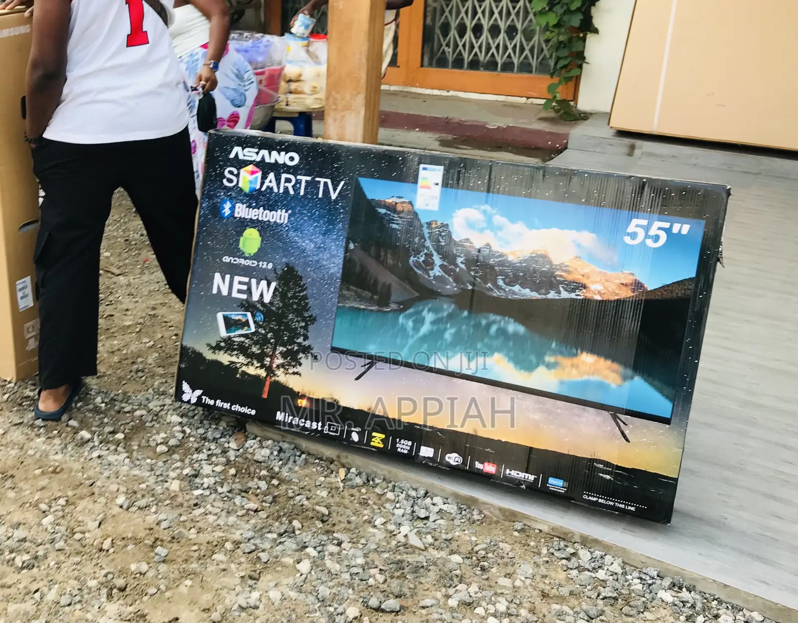 Authentic Asano 55 Inch Uhd Smart Satellite Tv(Black).