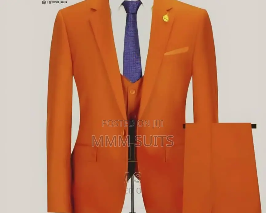 Quality 3-Piece Official Men Suit in Burnt Orange