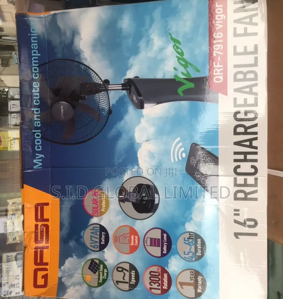 Popular Qasa Rechargeable Solar Stand Fan
