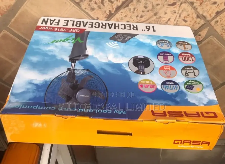 Fabulous Qasa Solar Rechargeable Stand Fan
