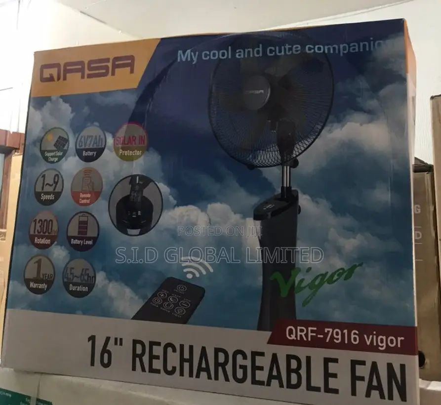 Buy Affordable Qasa Rechargeable Solar Fan