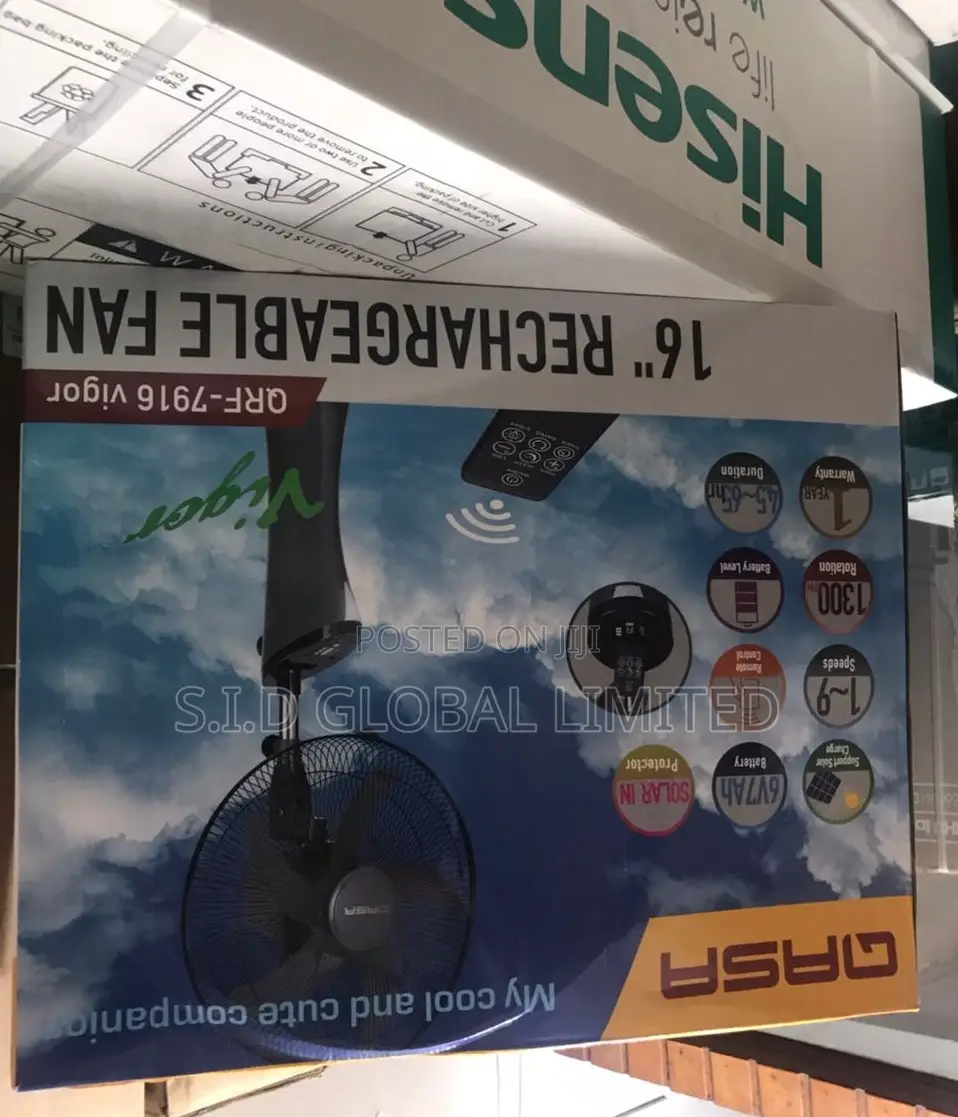 Sealed Inbox Qasa Rechargeable Standing Fan