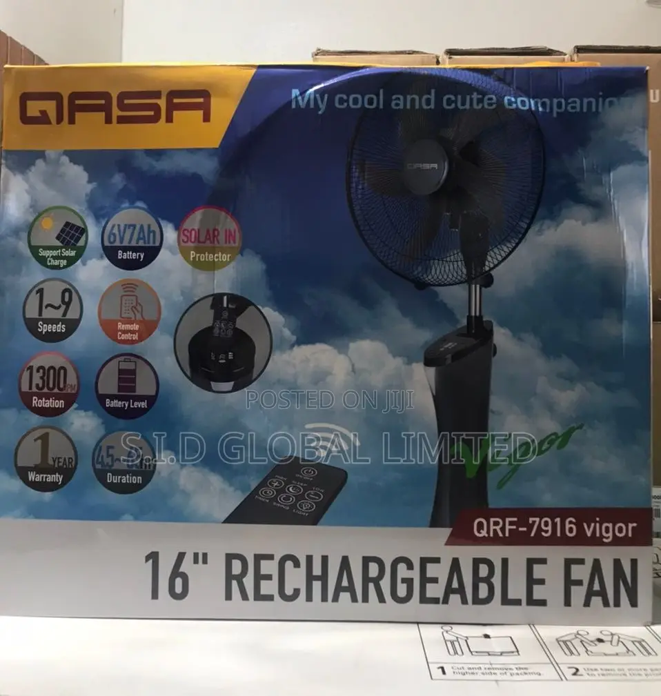 Locate Qasa Rechargeable Standing Fan