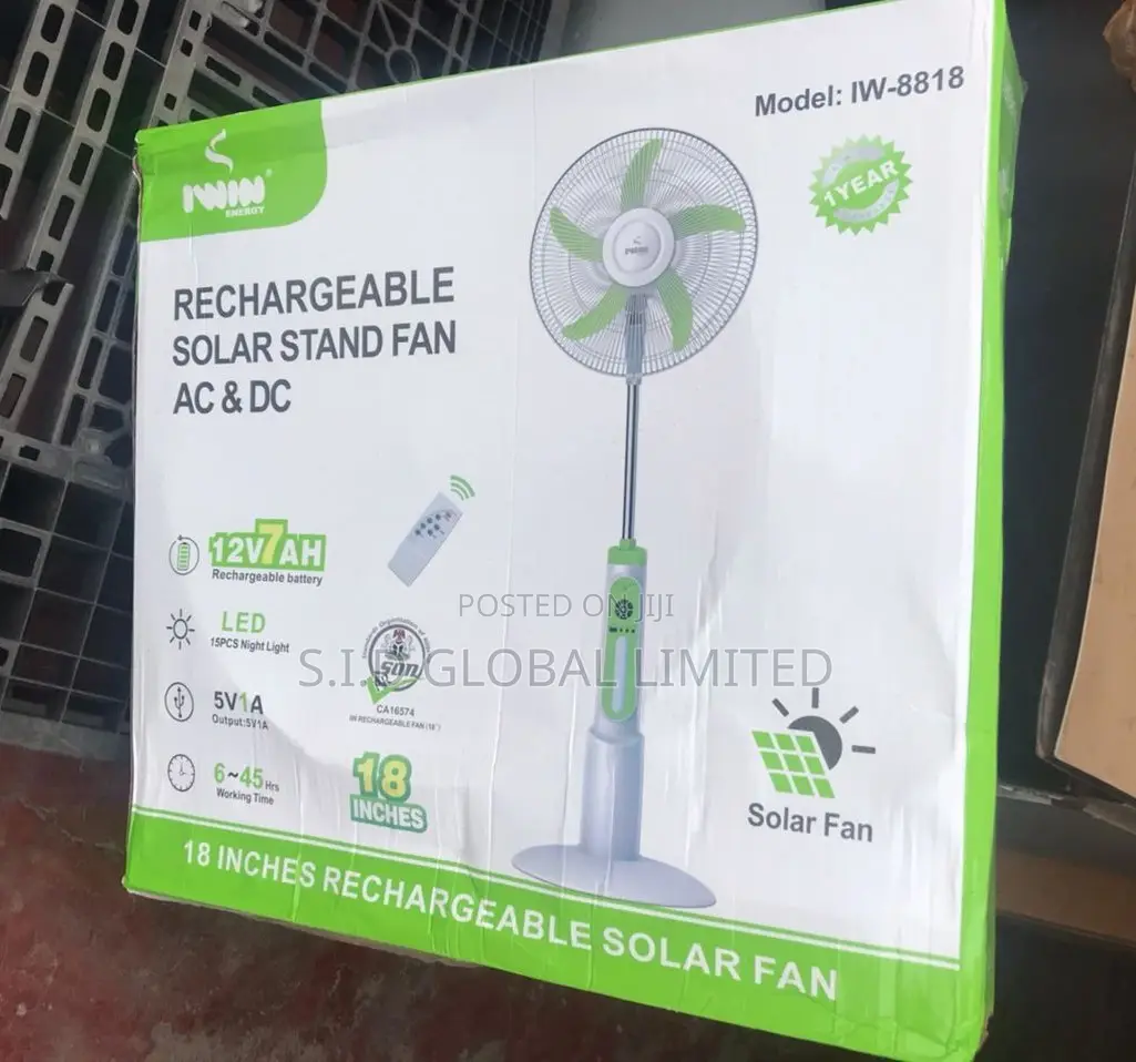 Excellent Rechargeable Solar Stand Fan