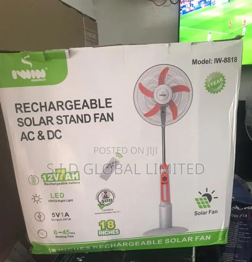 Upgrade Your Style Rechargeable Solar Stand Fan