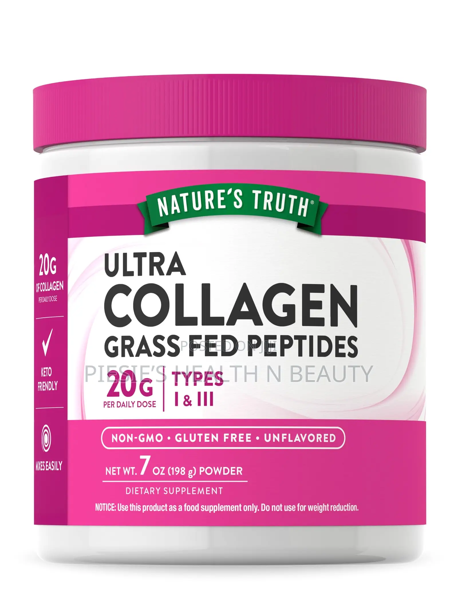 Nature's Truth Ultra Collagen Powder, Unflavored, 7oz (198g)