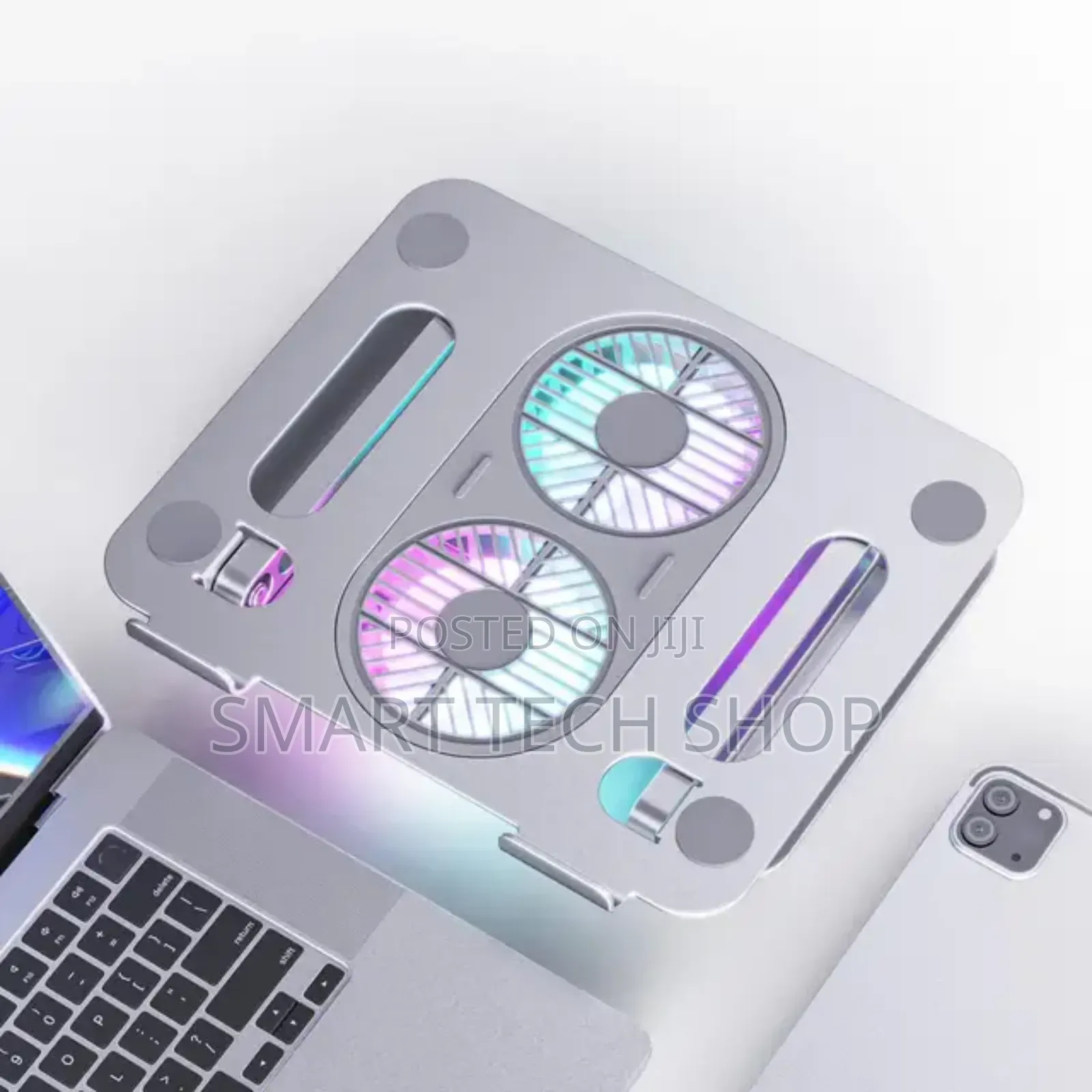 Height Adjustable Foldable Aluminium Laptop Stand With Fan
