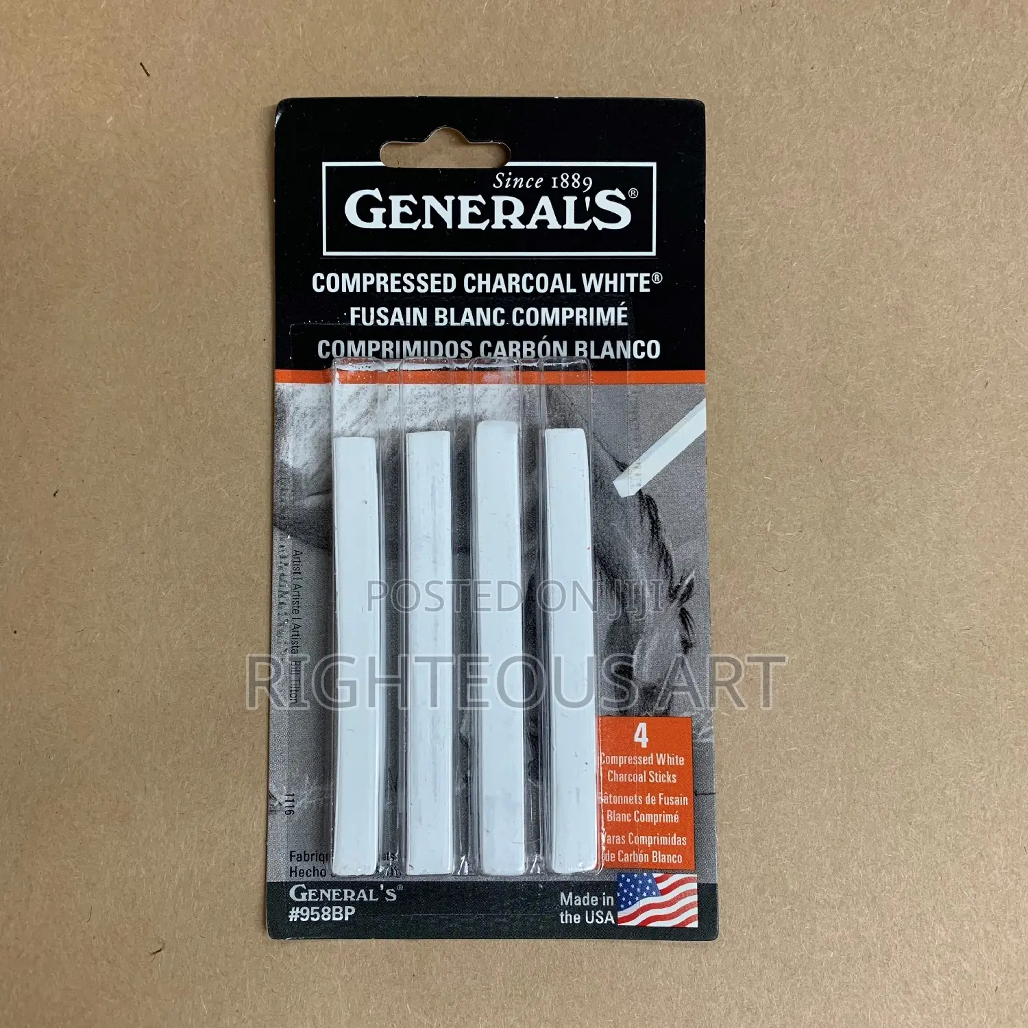One Stick of Compressed Grey Charcoal Sticks