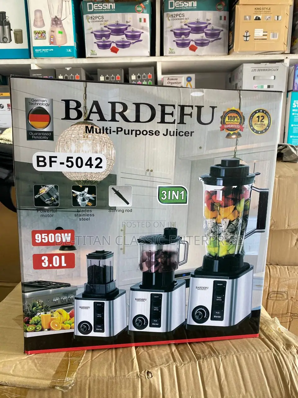 3in1- Professional Heavy Duty Commercial Blender-3 L-9500w