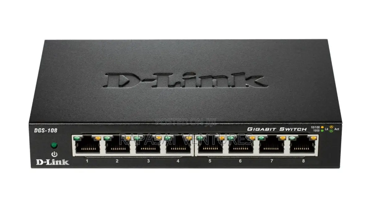D-Link 8-Port DGS-108 Gigabit Unmanaged Metal Desktop Switch