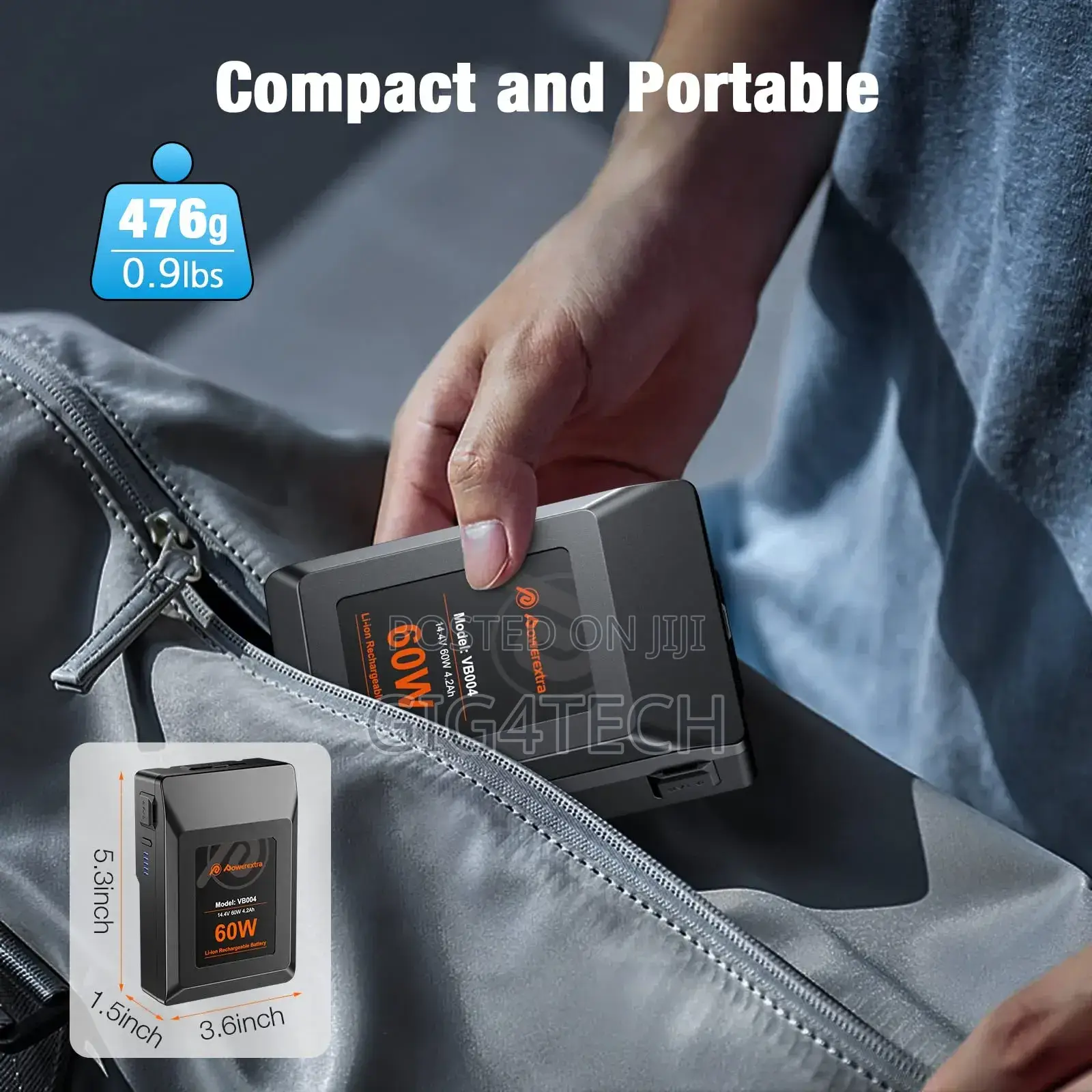 Powerextra v Mount Battery v Lock Battery 60wh