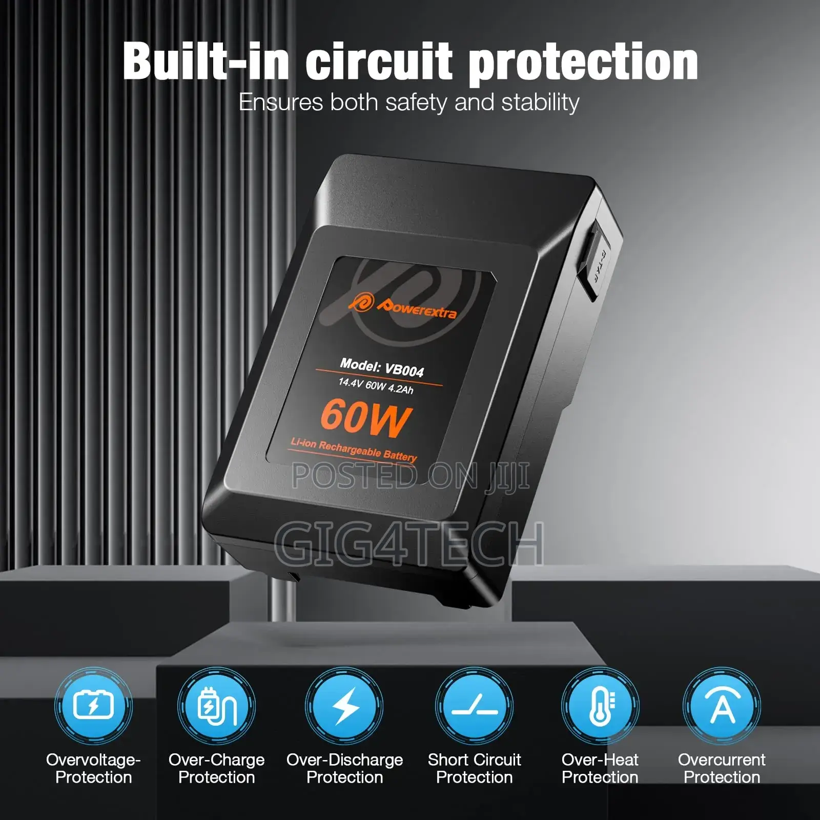 Powerextra v Mount Battery v Lock Battery 60wh