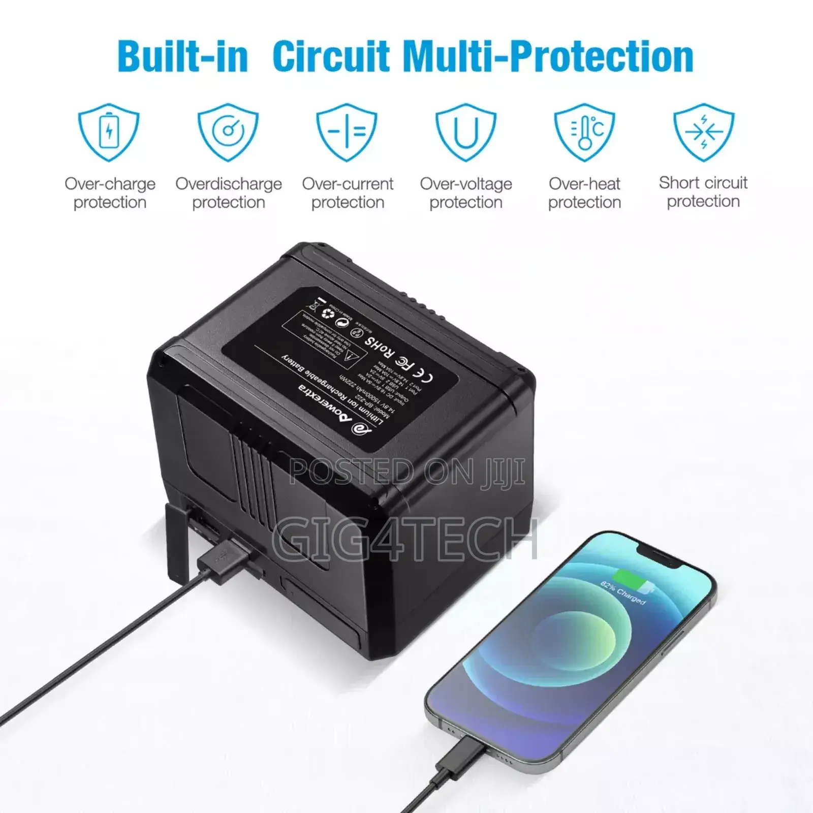 Powerextra 222wh(15000mah) v Mount/v Lock Battery