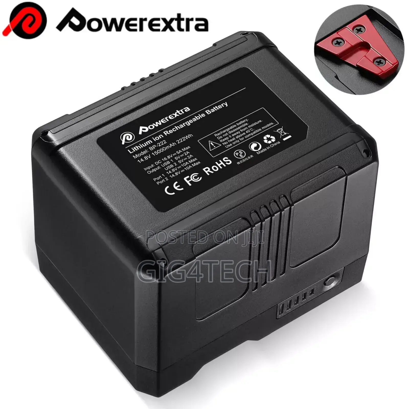 Rechargable v Mount v Lock Battery 15,000mah