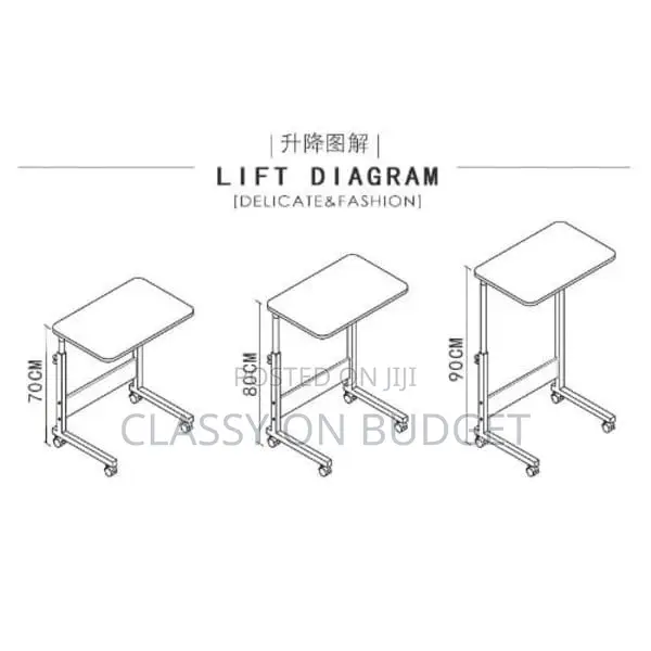 Adjustable Laptop Bed/ Side/ Study Table