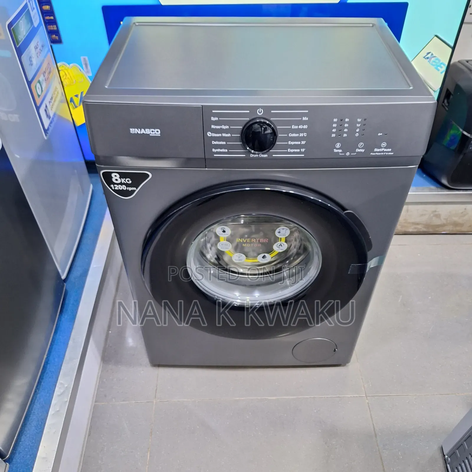 Silver_colour Nasco_8kg Front Load Washing Machine