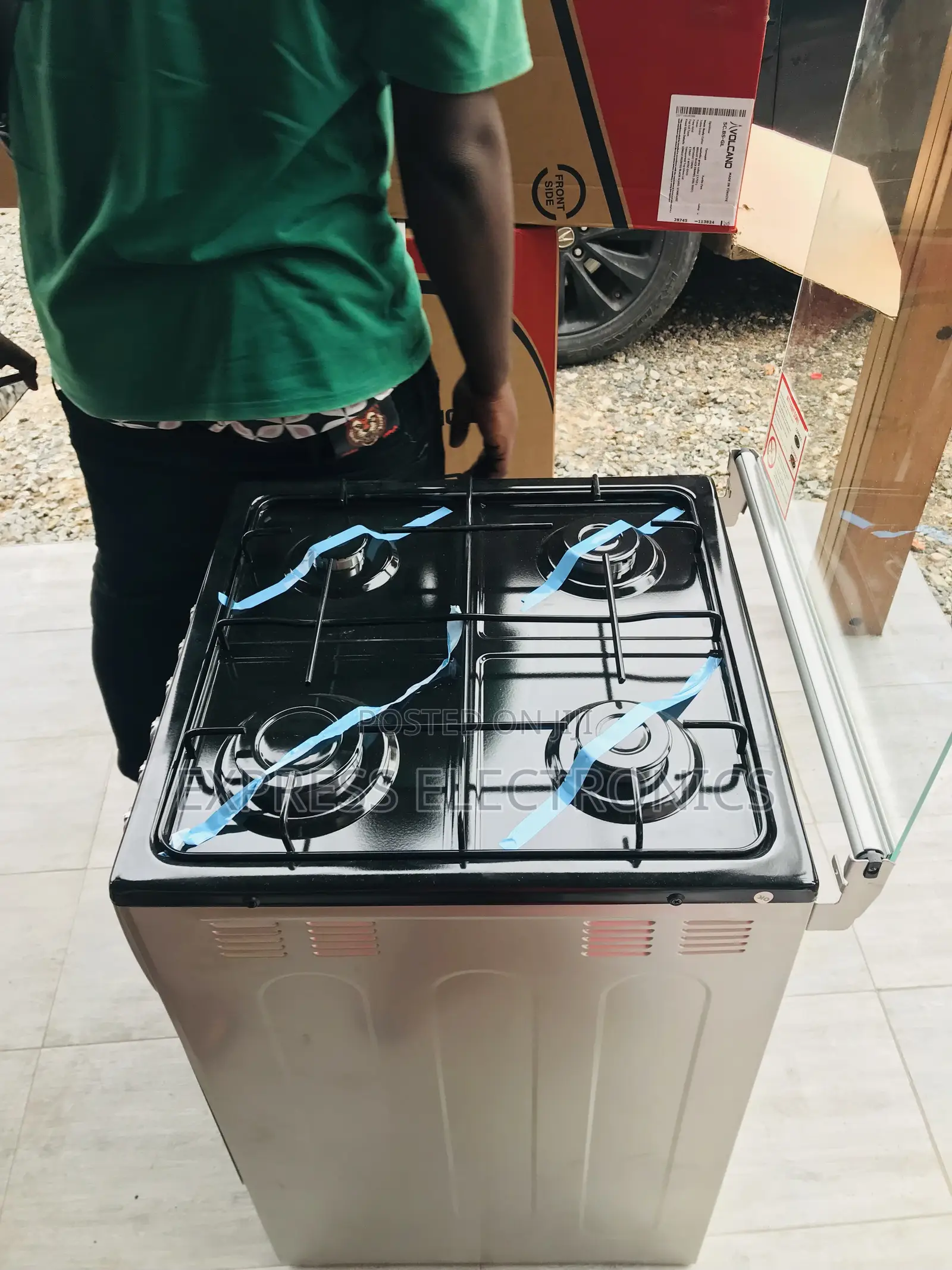 Volcano Grey Color Stove 4burner 50/50 Cooker Oven