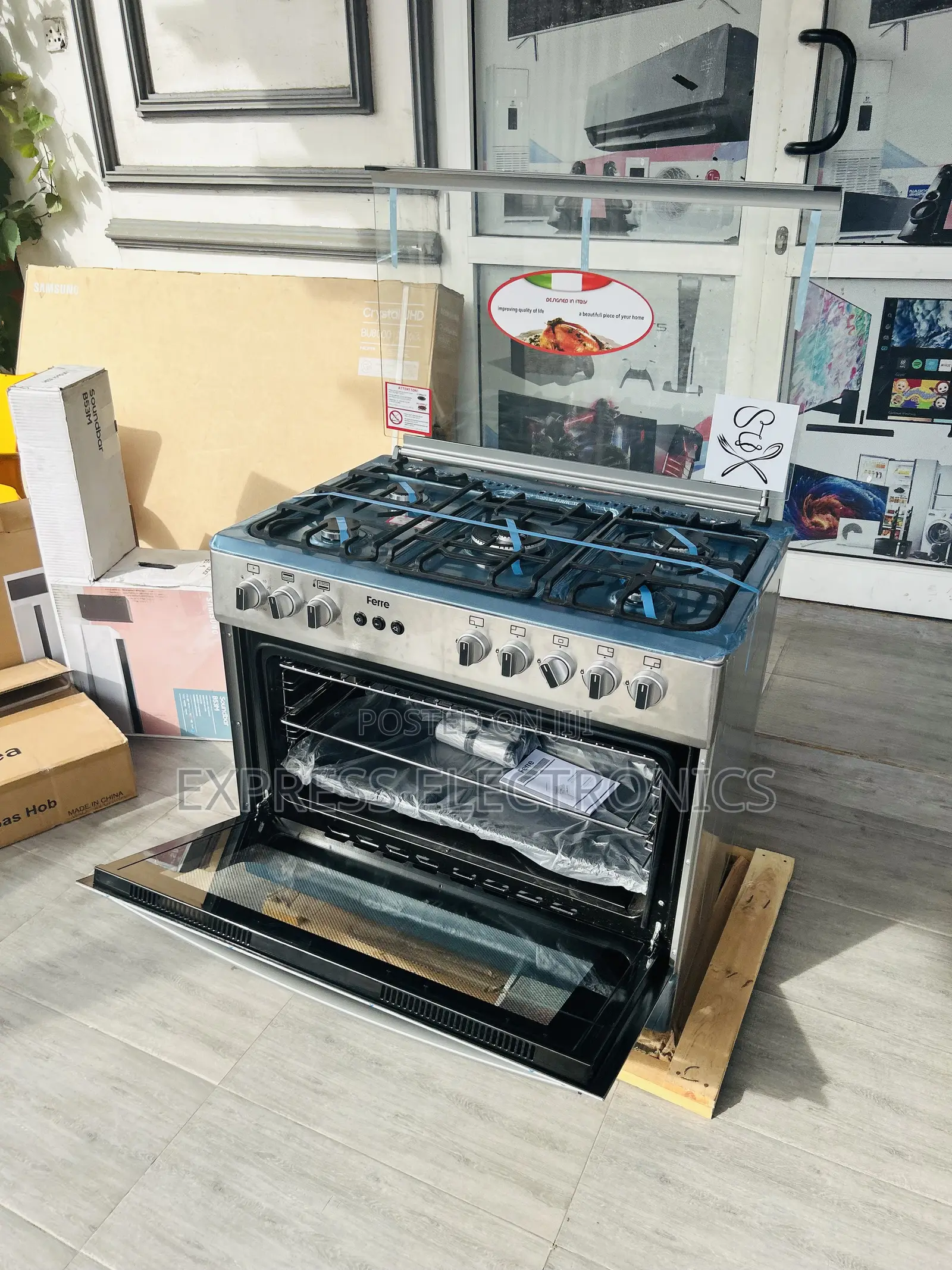 60/90 Stove Cooker Oven 5burner Grey Color 