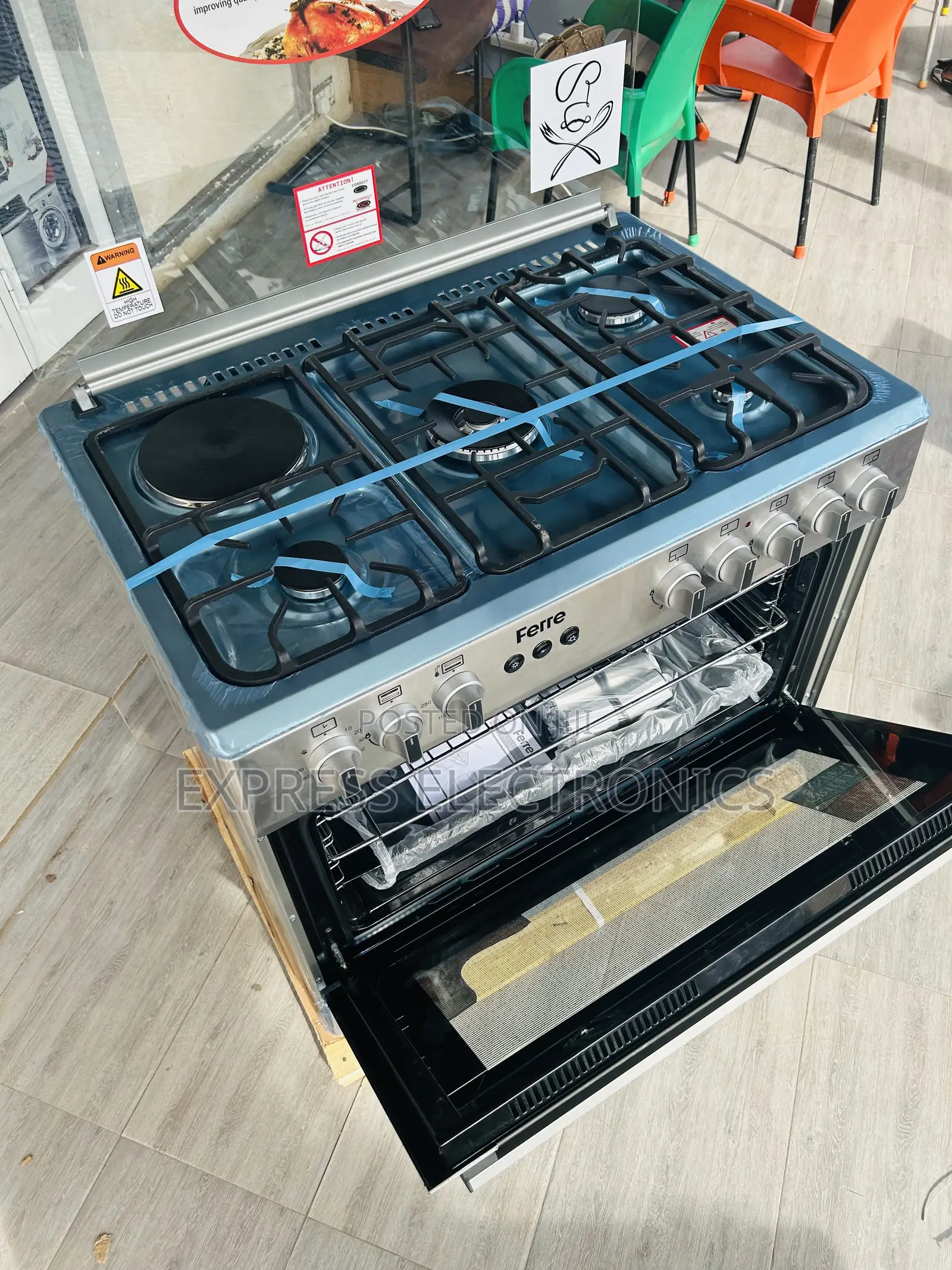 4+1 Stove Oven Rotisserie 60/90 Grey Color Stainless