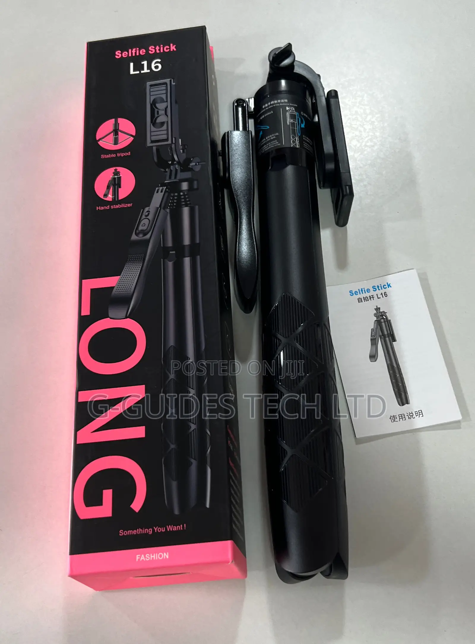 L16 Long Selfie Stick With Tripod Stand and Bluetooth Selfie