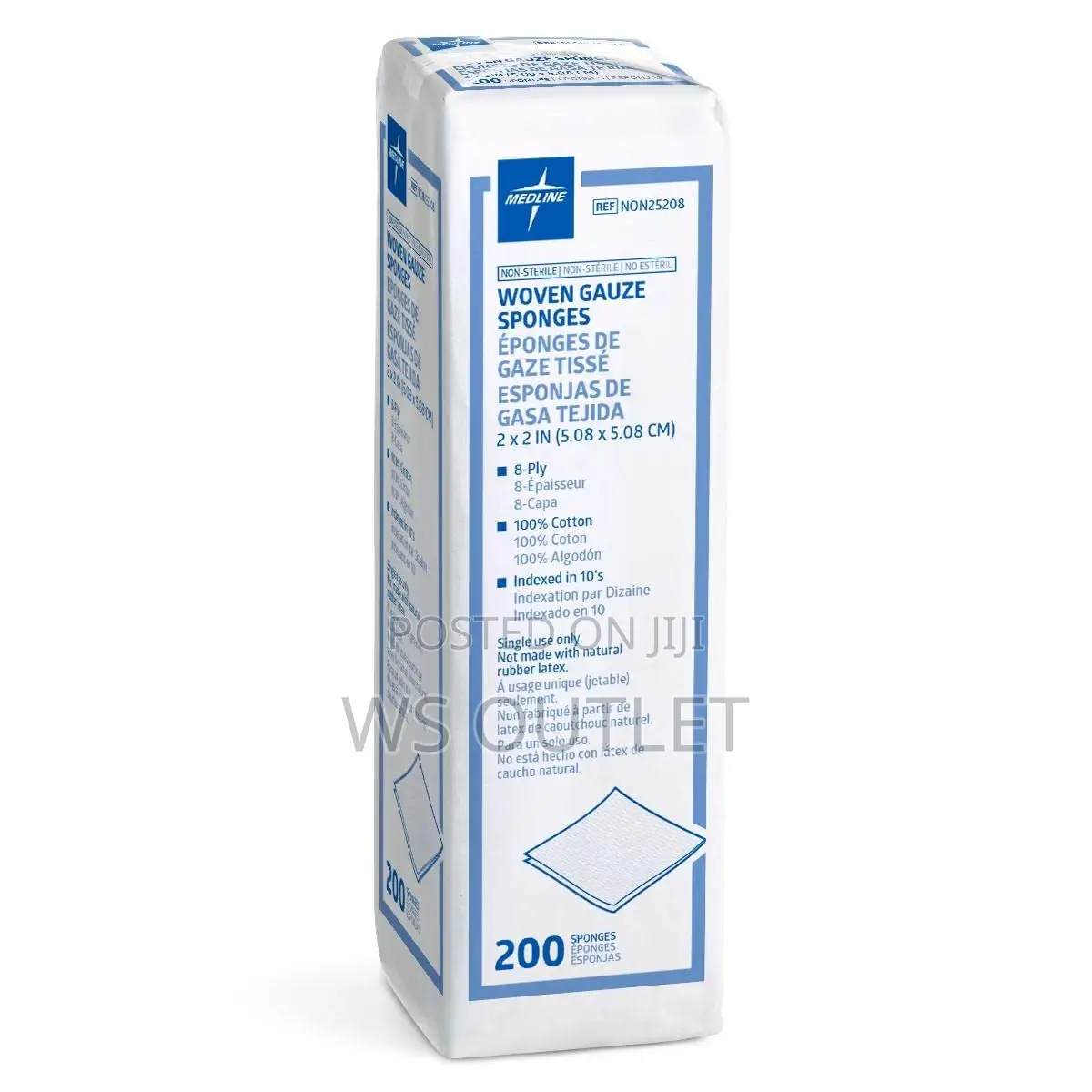 Medline NON25208 Gauze, Sponge, 2" X 2", 8 Ply, Ns, Lf, 200