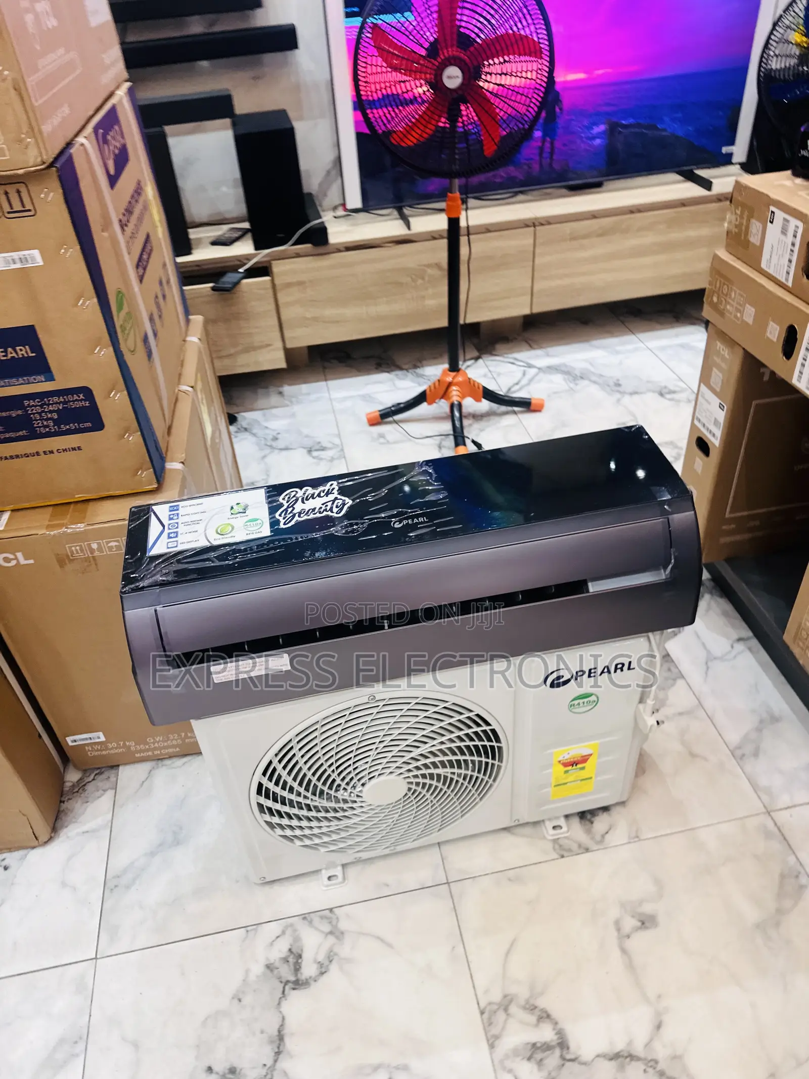 Copper Condenser Black Air Conditioner Pearl 1.5hp Split