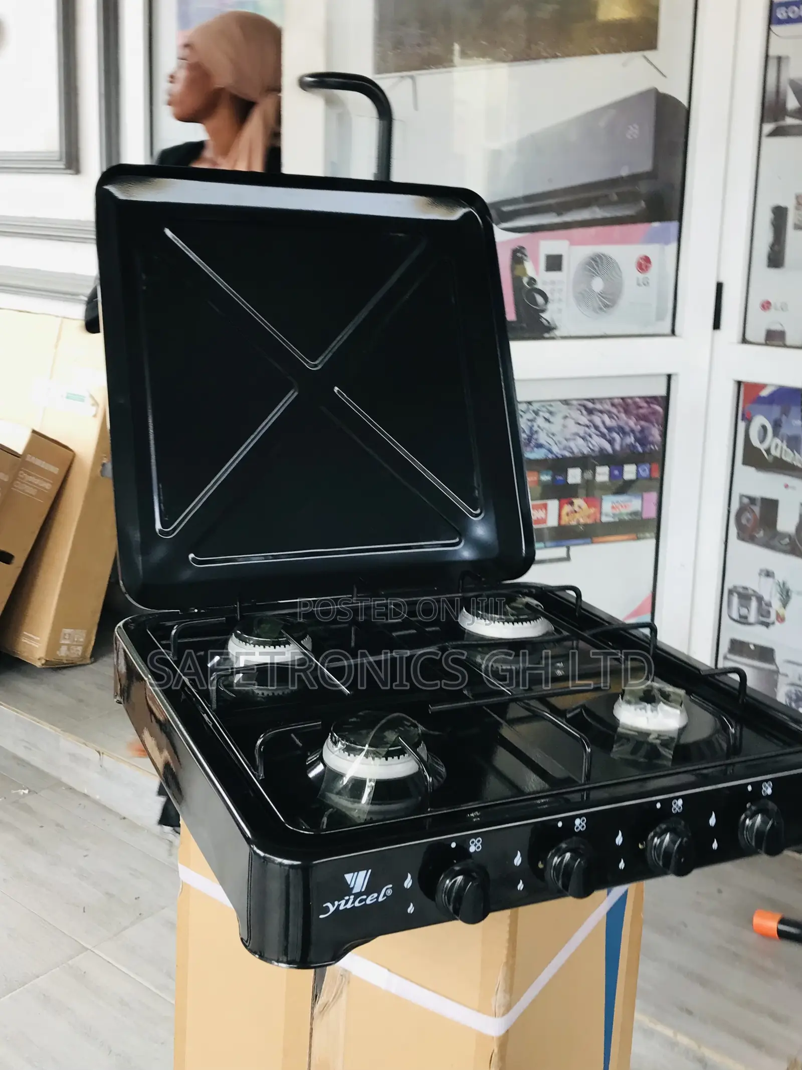 Available  Black Yucel 4 Gas Tabletop Stove