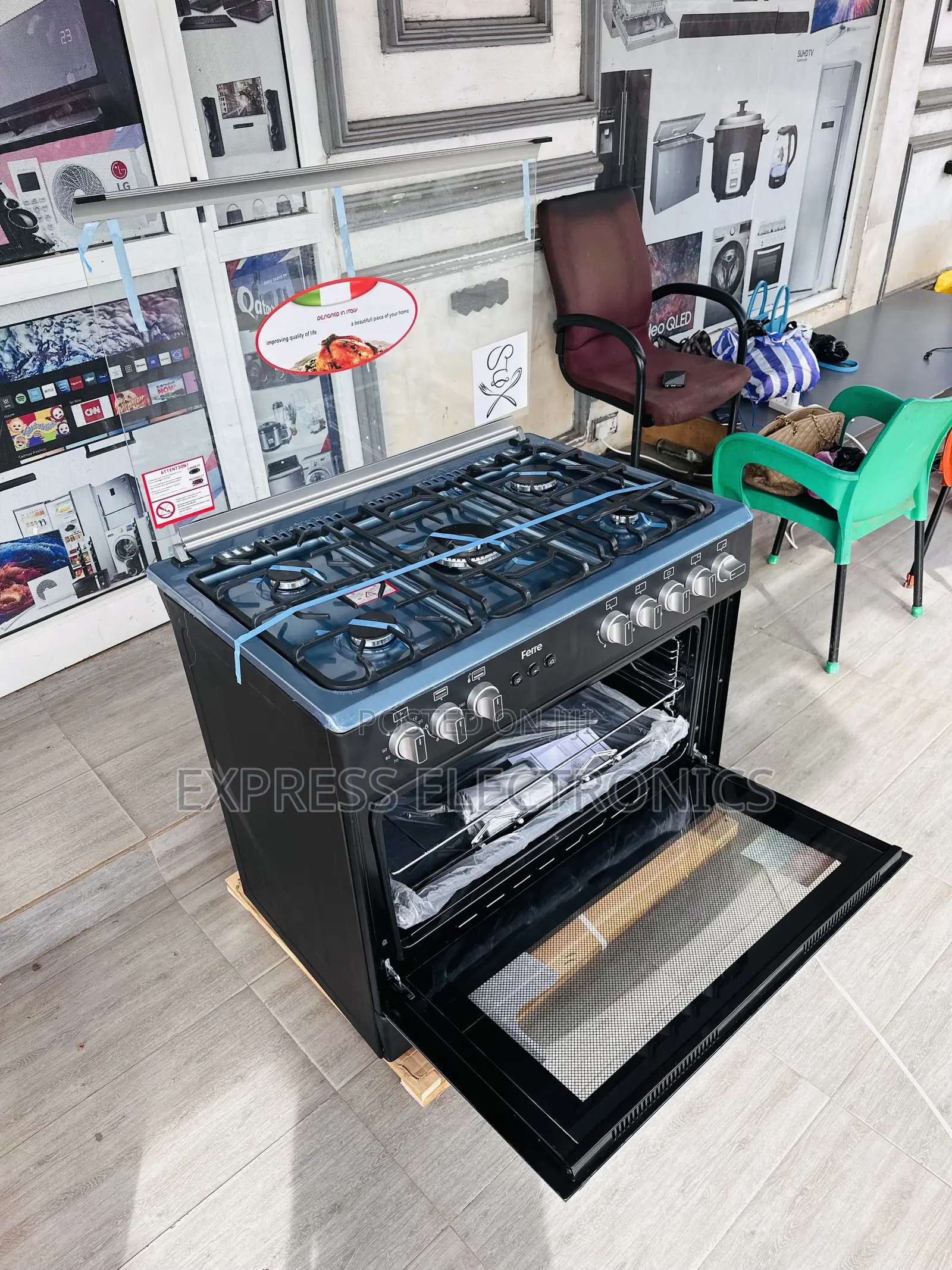 Better Deal on 5burner 60/90 Gas Cooker Oven Ferre Black