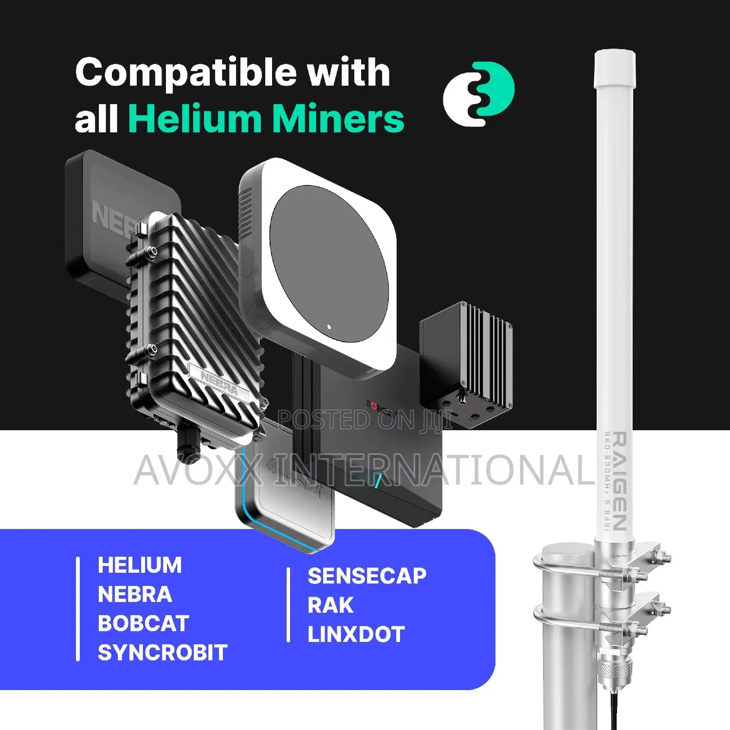 Helium Miner 3dbi Antenna 12in Indoor Omni-Directional