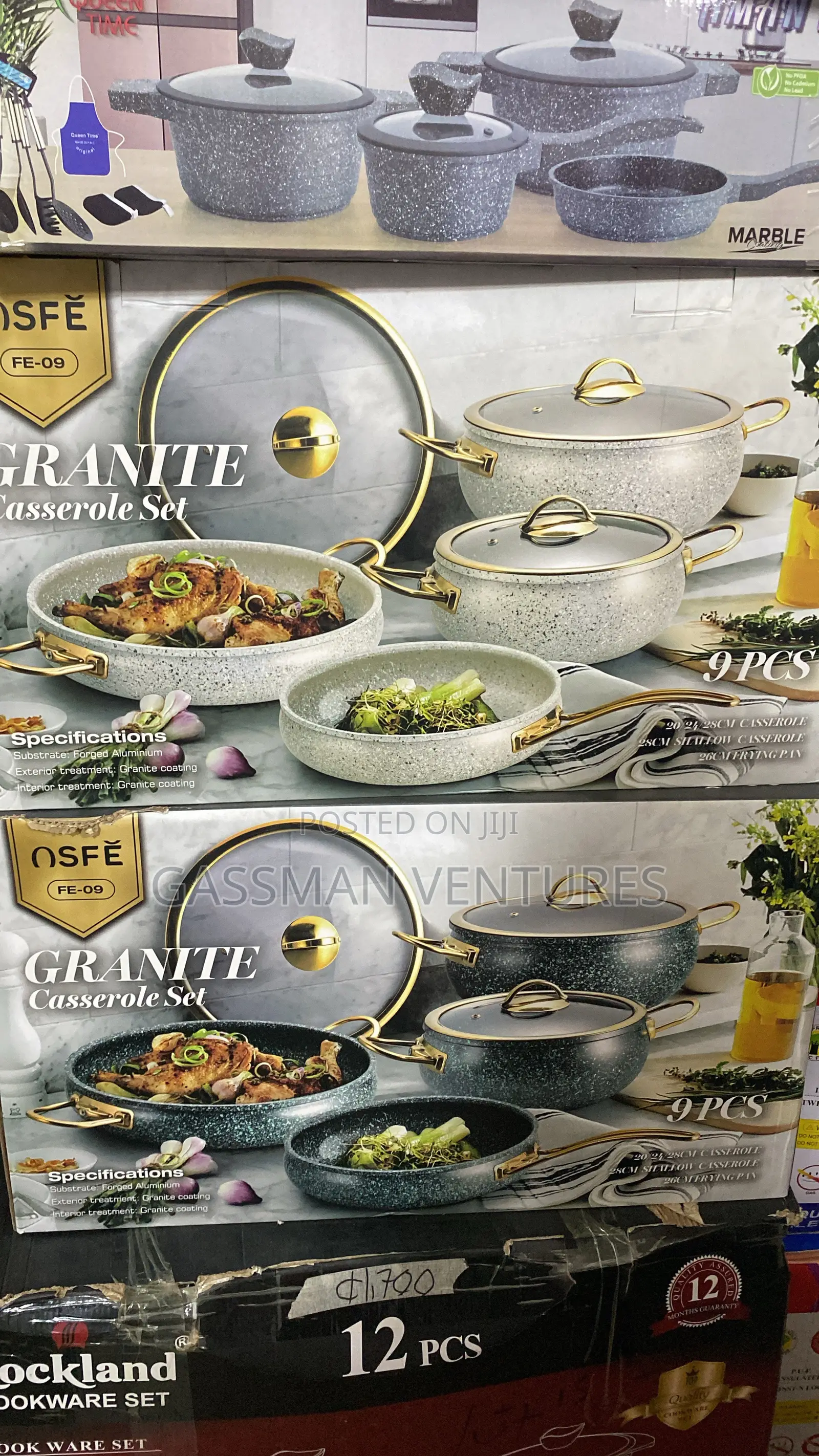 Granite Casserole Set 9cs Cookware