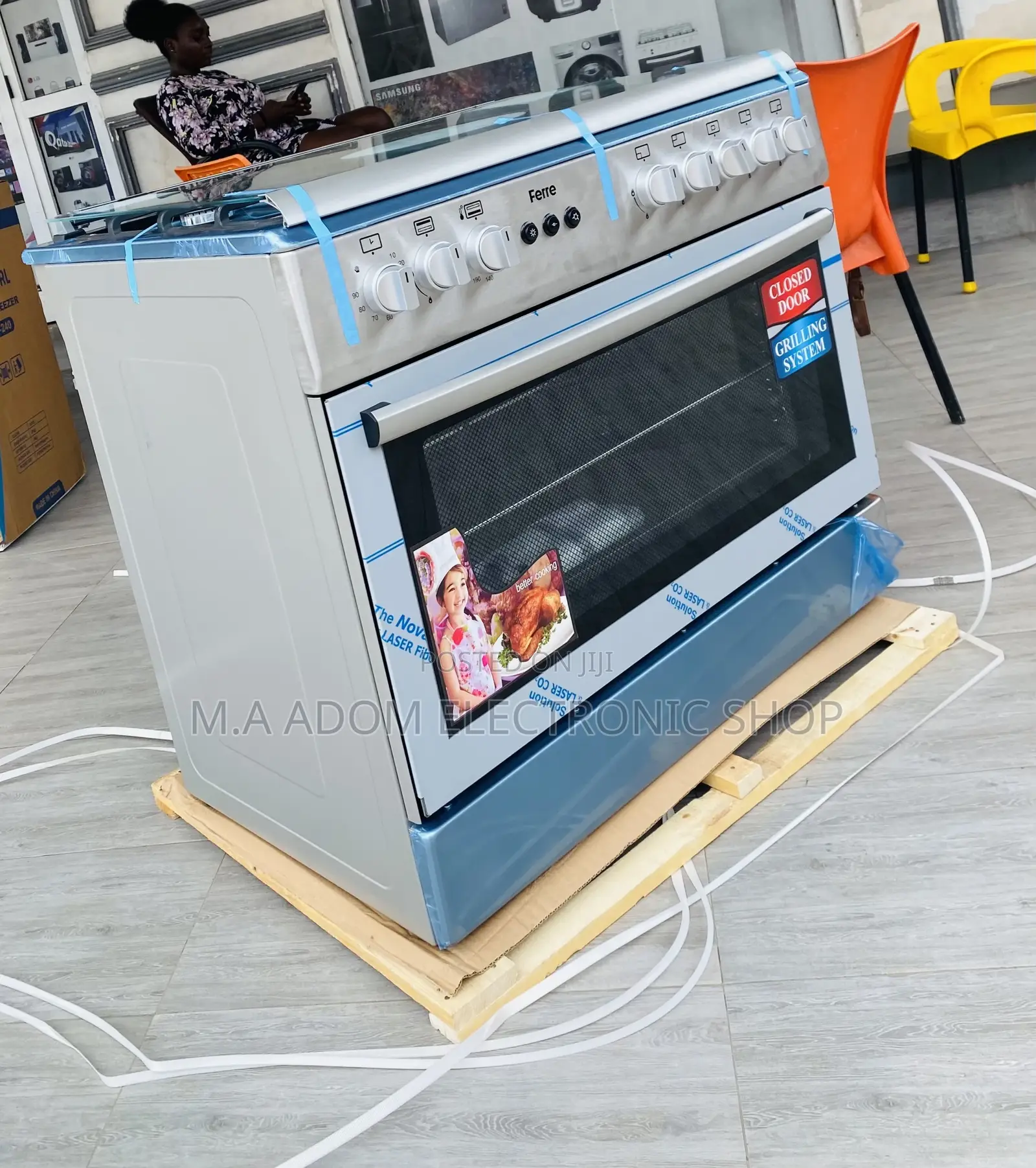 High Quality Ferre 60x90 Ions 5 Gas Burner With Oven(Gray).