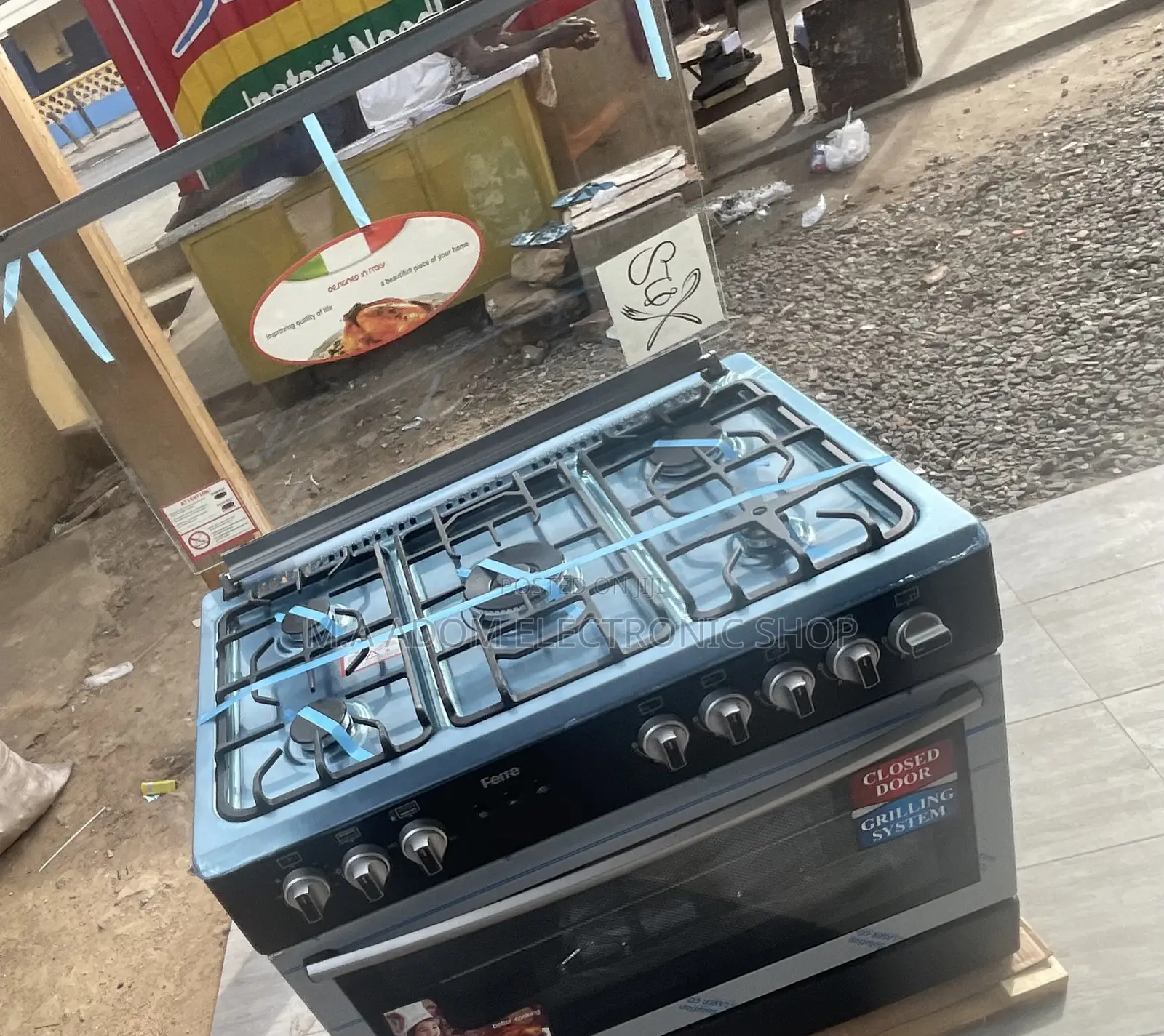 High Quality Ferre 60x90 Ions 5 Gas Burner With Oven(Black).