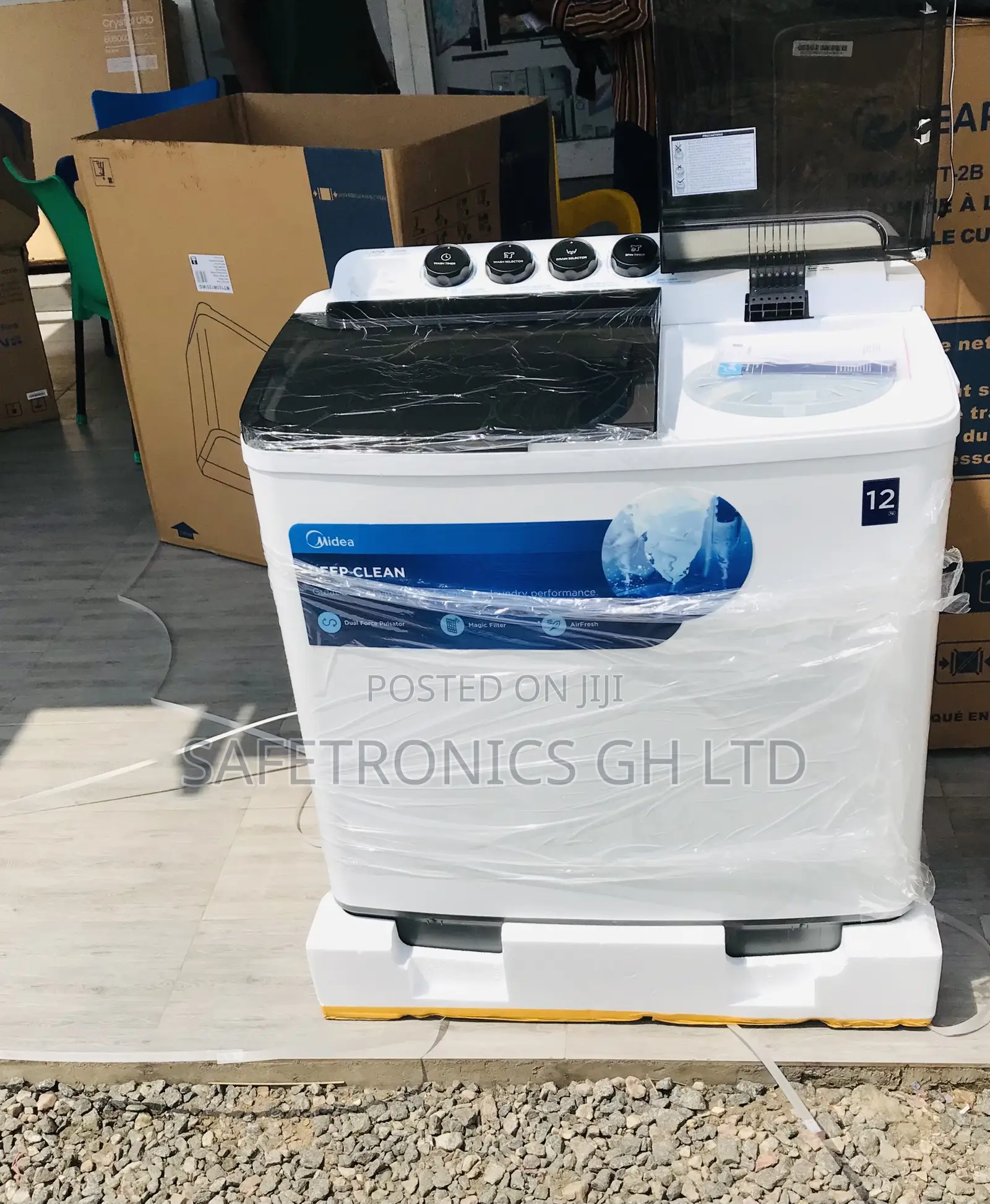 Boxed Midea 12kg Semiautomatic Topload Washingmachine 