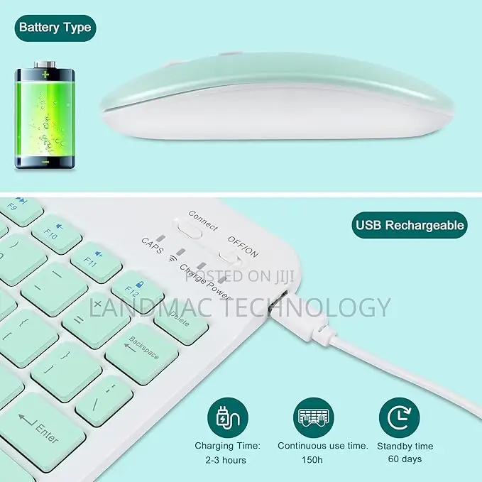 Mini Bluetooth Keyboard And Mouse For iPad, Tablets, Android