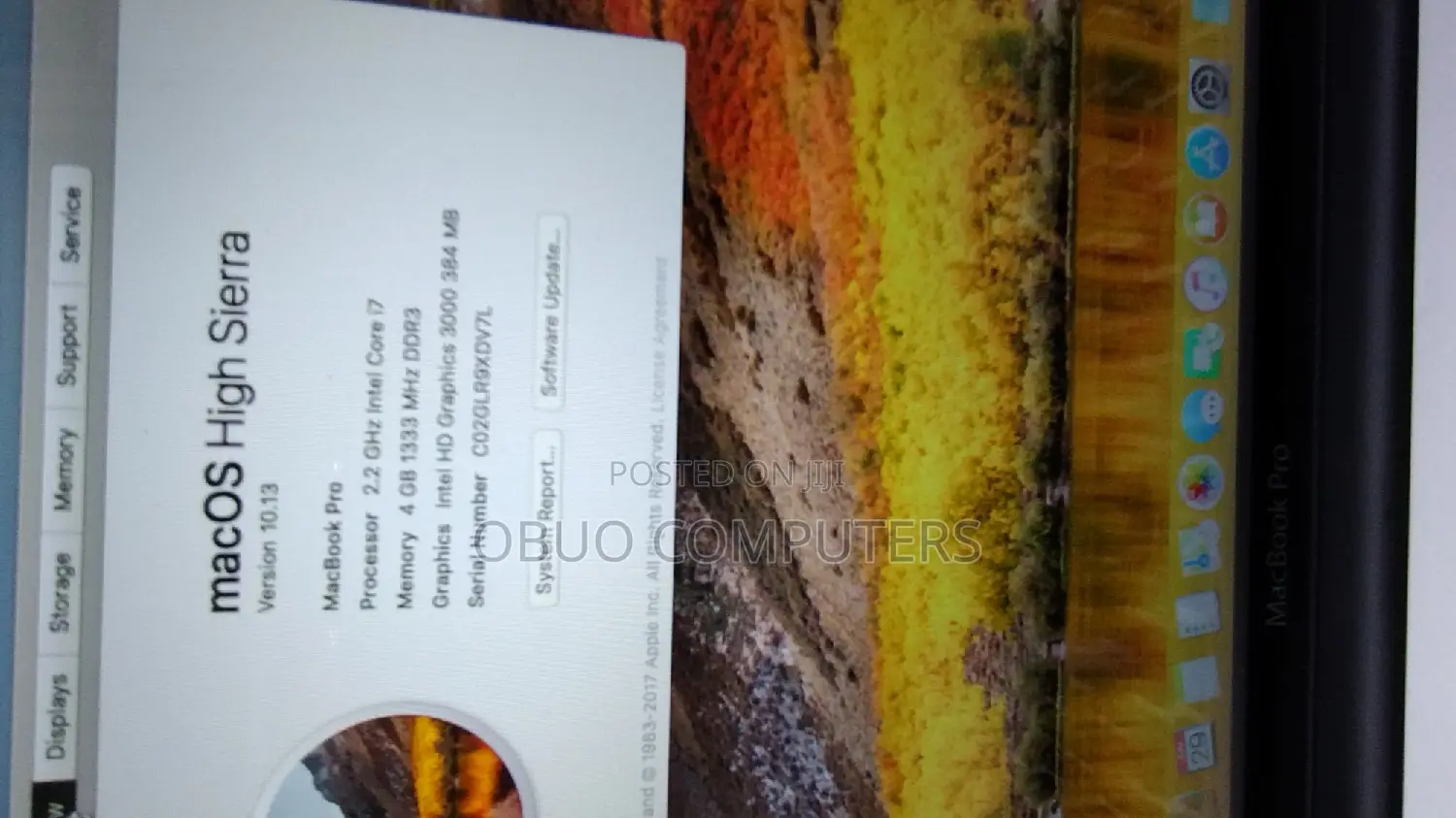 Laptop Apple MacBook Pro 2012 4GB Intel HDD 500GB