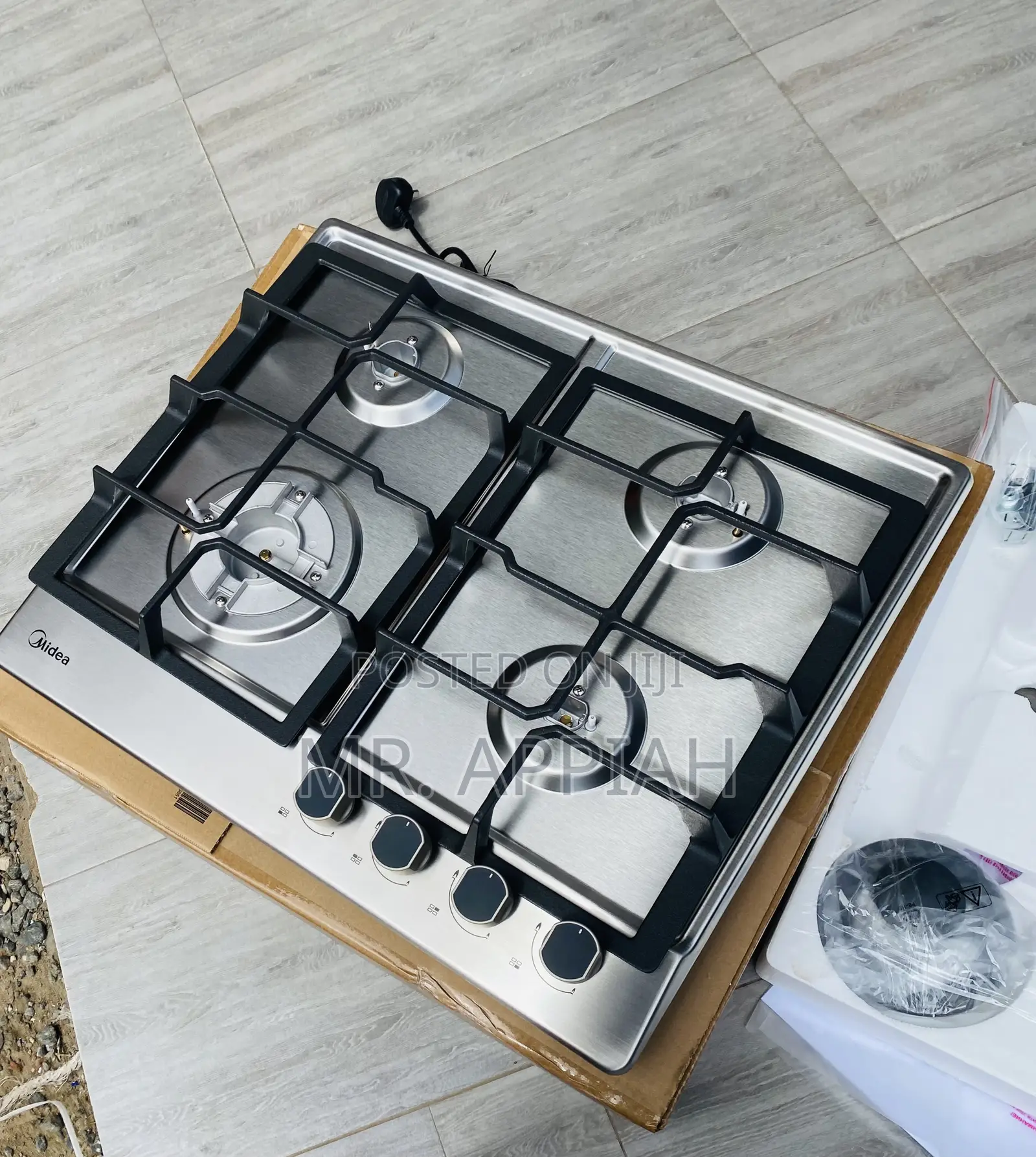 Durable Midea Built-in 4 Gas Cooker(Gray).