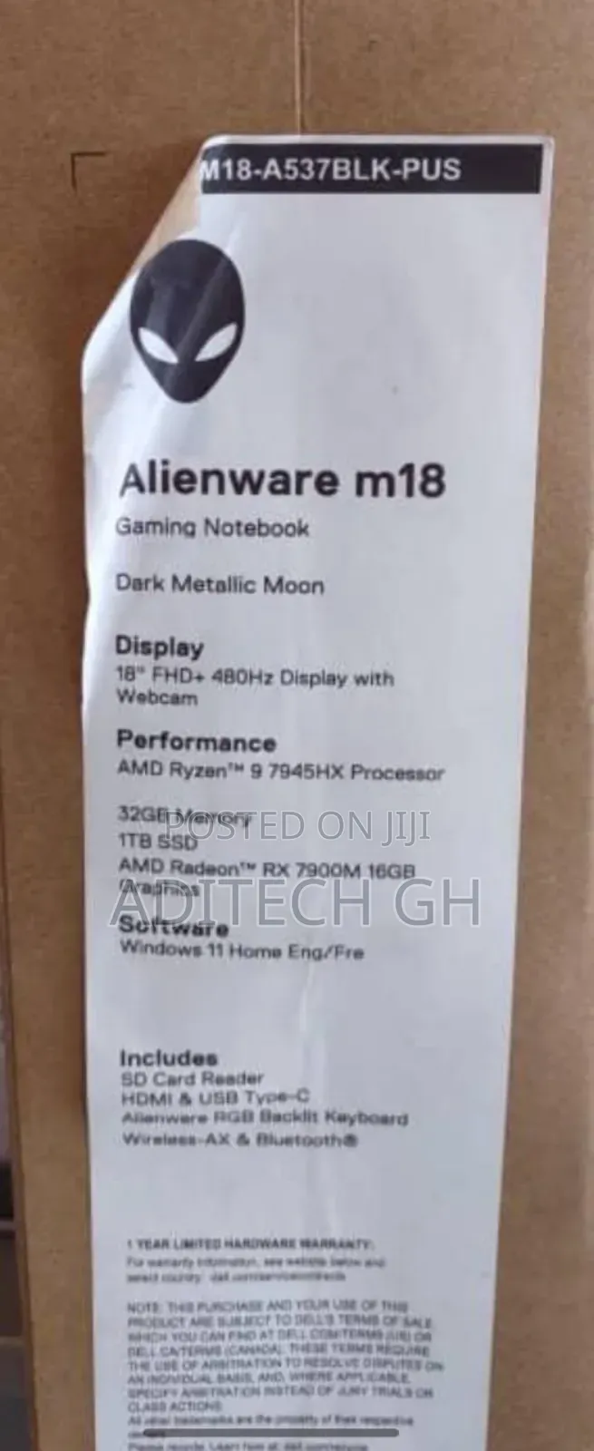 New Laptop Alienware M17x R2 32GB Intel Core i9 SSD 1T