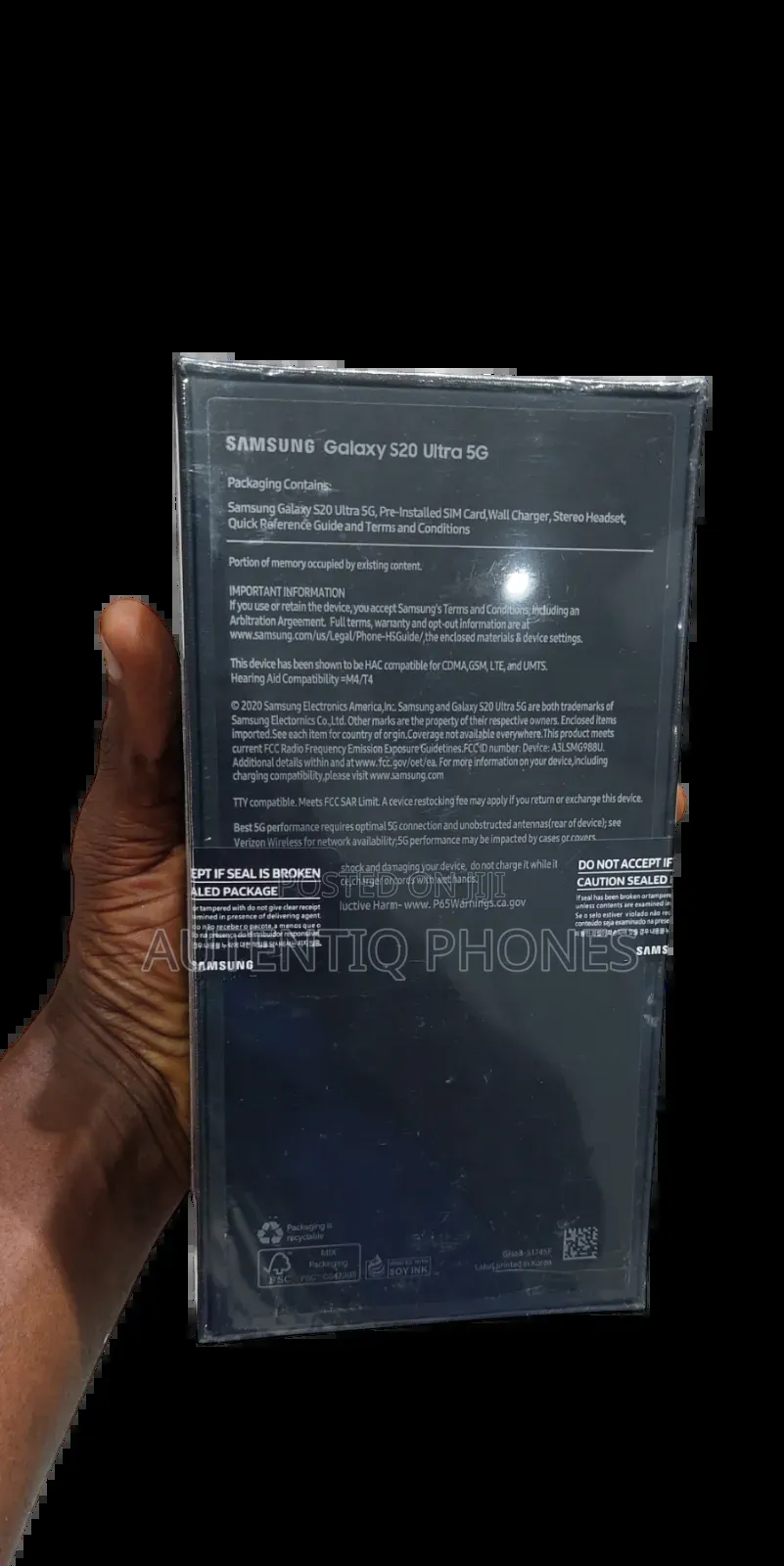 New Samsung Galaxy S20 Ultra 5G 256 GB Black